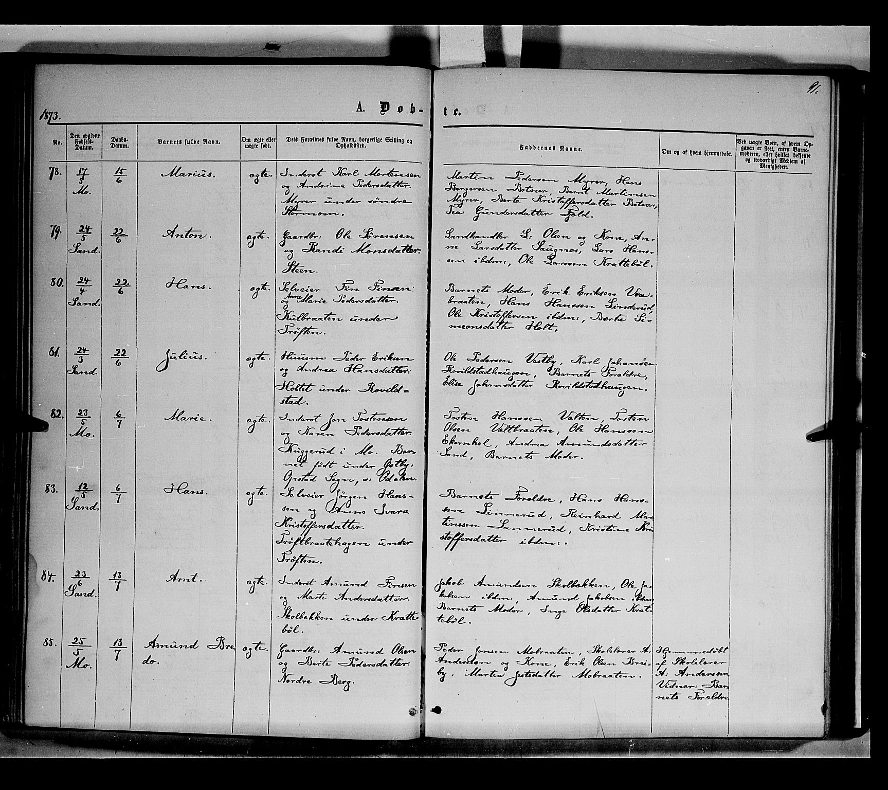 Nord-Odal prestekontor, AV/SAH-PREST-032/H/Ha/Haa/L0004: Ministerialbok nr. 4, 1866-1873, s. 91