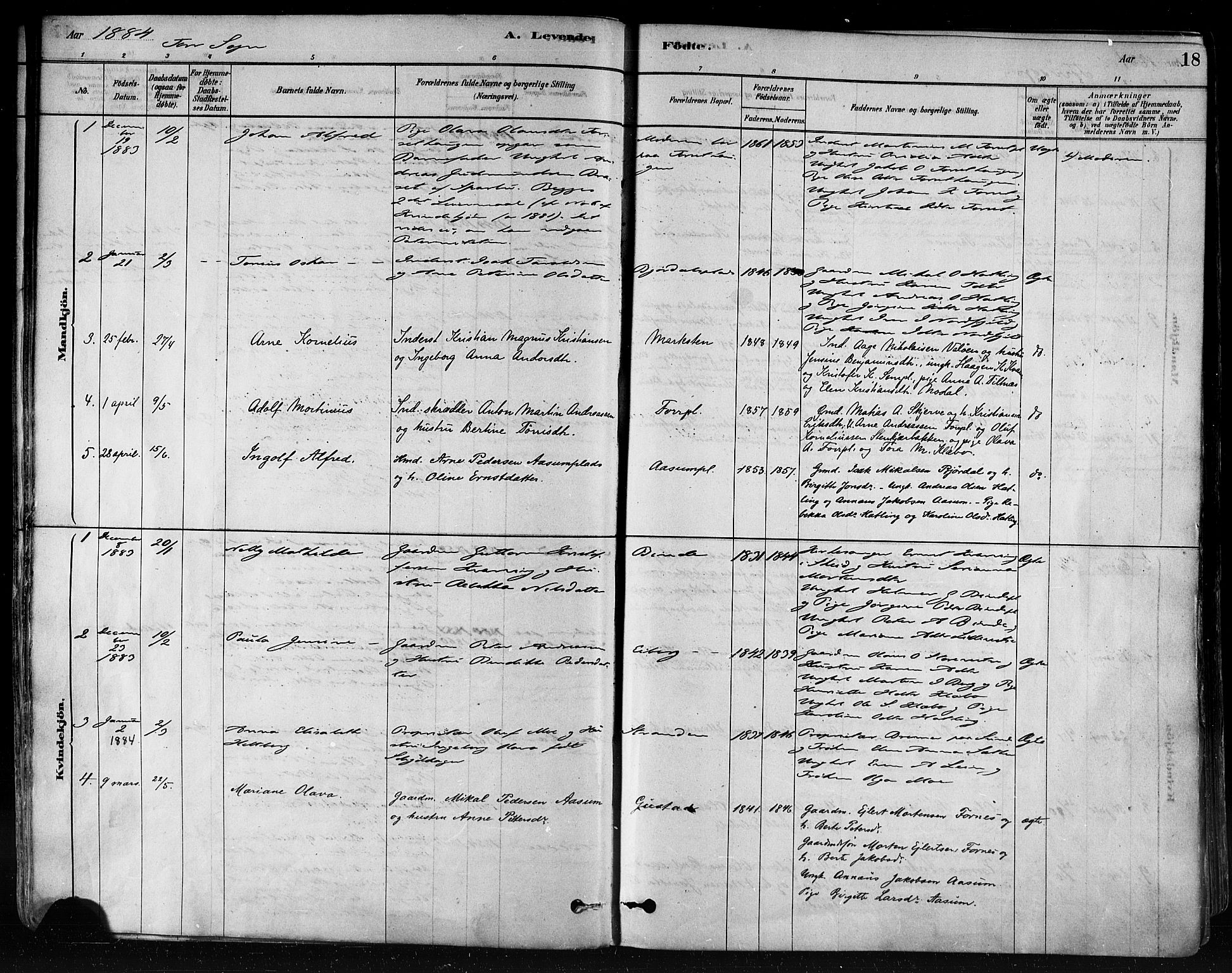 Ministerialprotokoller, klokkerbøker og fødselsregistre - Nord-Trøndelag, SAT/A-1458/746/L0448: Ministerialbok nr. 746A07 /1, 1878-1900, s. 18