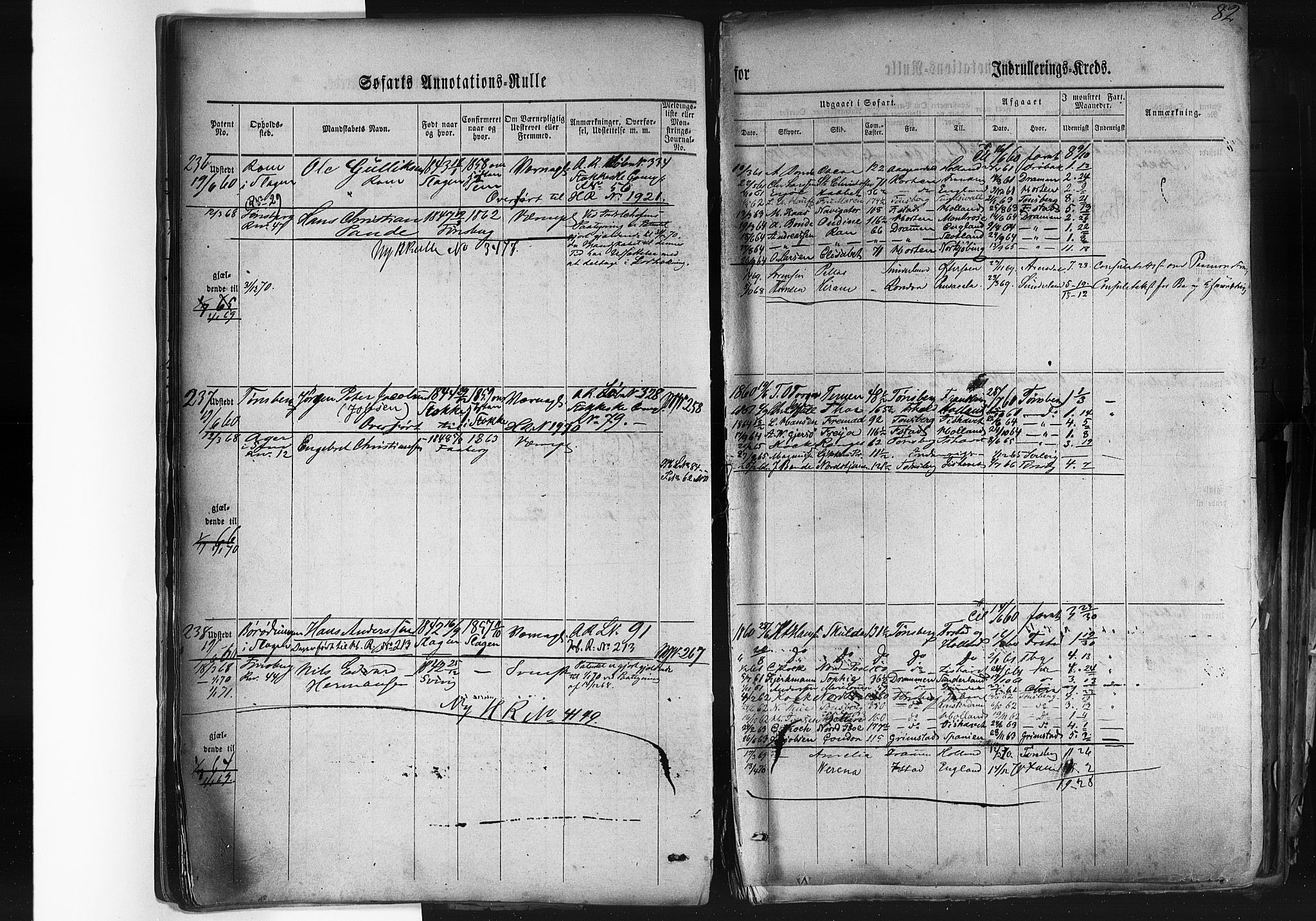 Tønsberg innrulleringskontor, AV/SAKO-A-786/F/Fb/L0001: Annotasjonsrulle Patent nr. 1-1724, 1860-1868, s. 87