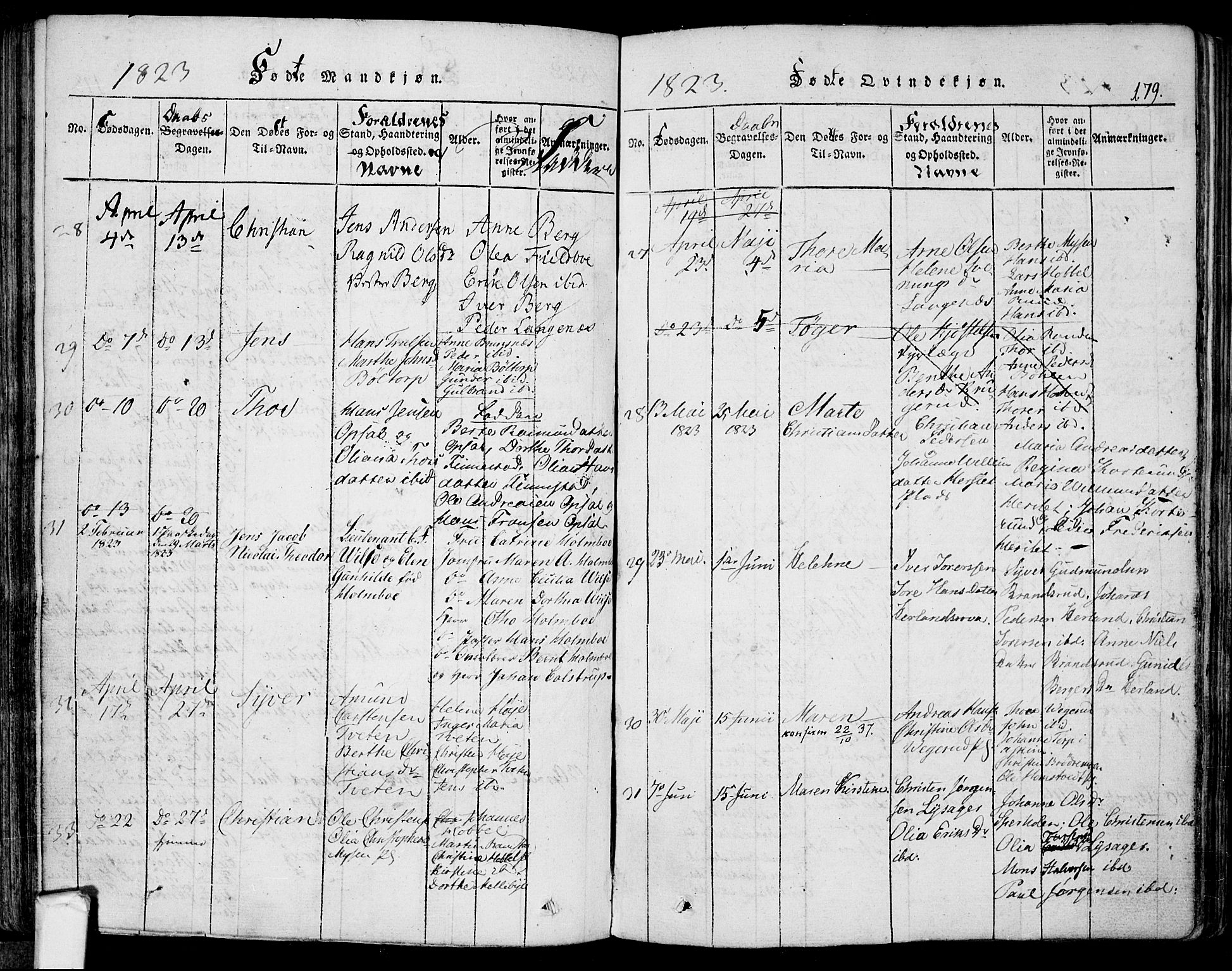 Eidsberg prestekontor Kirkebøker, AV/SAO-A-10905/F/Fa/L0007: Ministerialbok nr. I 7, 1814-1832, s. 179
