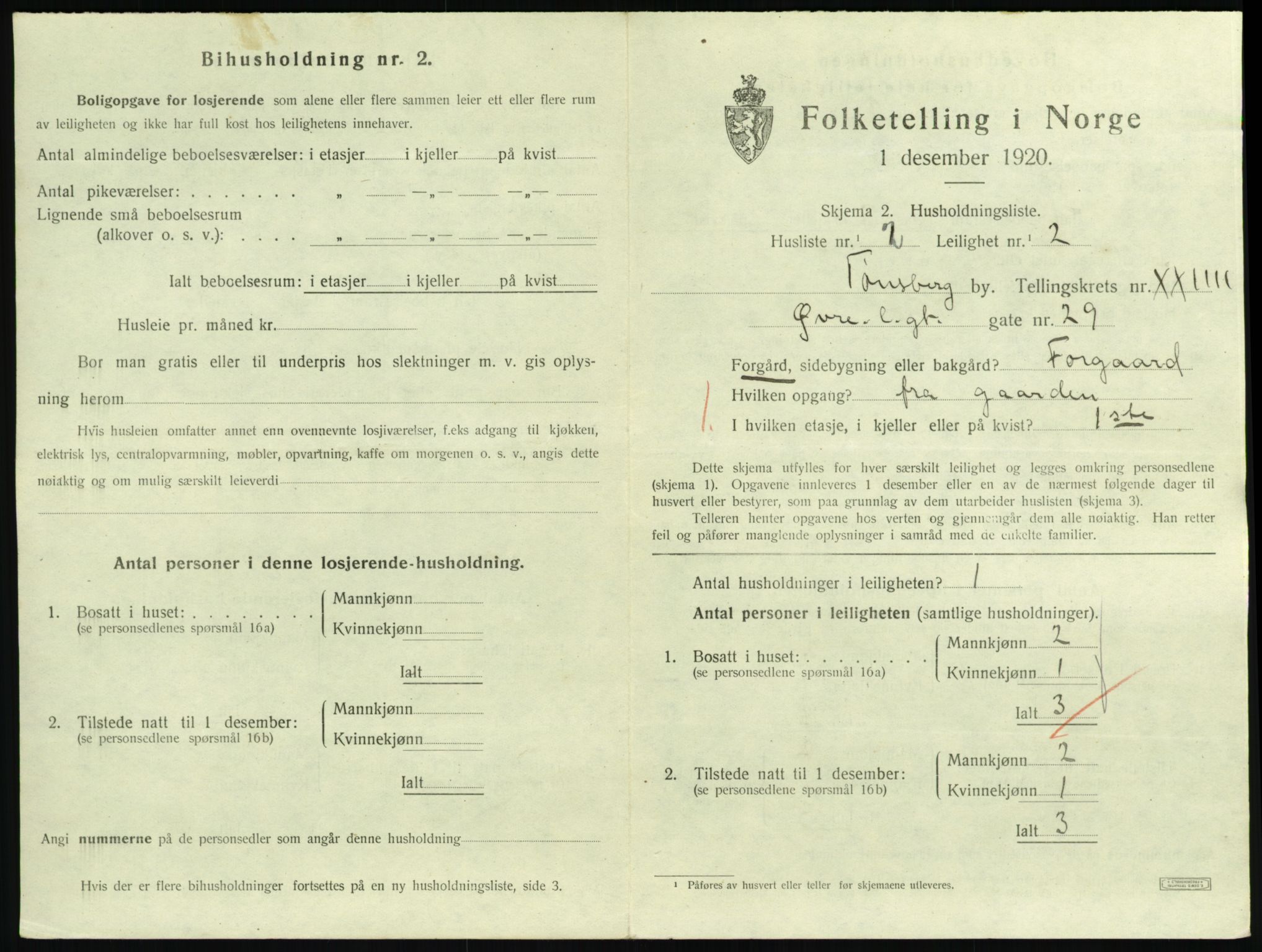 SAKO, Folketelling 1920 for 0705 Tønsberg kjøpstad, 1920, s. 8379