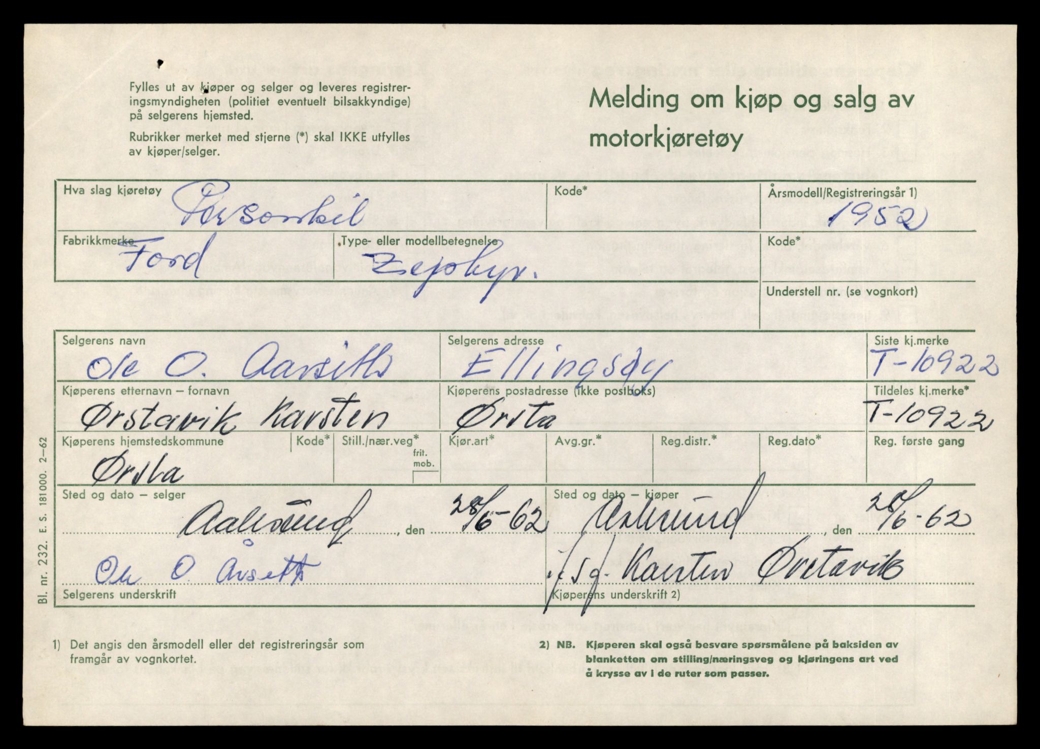 Møre og Romsdal vegkontor - Ålesund trafikkstasjon, AV/SAT-A-4099/F/Fe/L0024: Registreringskort for kjøretøy T 10810 - T 10930, 1927-1998, s. 2852