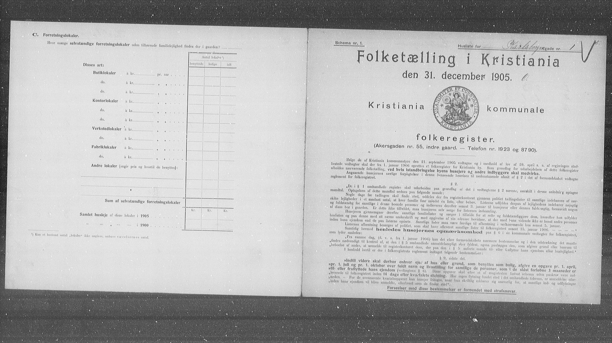 OBA, Kommunal folketelling 31.12.1905 for Kristiania kjøpstad, 1905, s. 25490