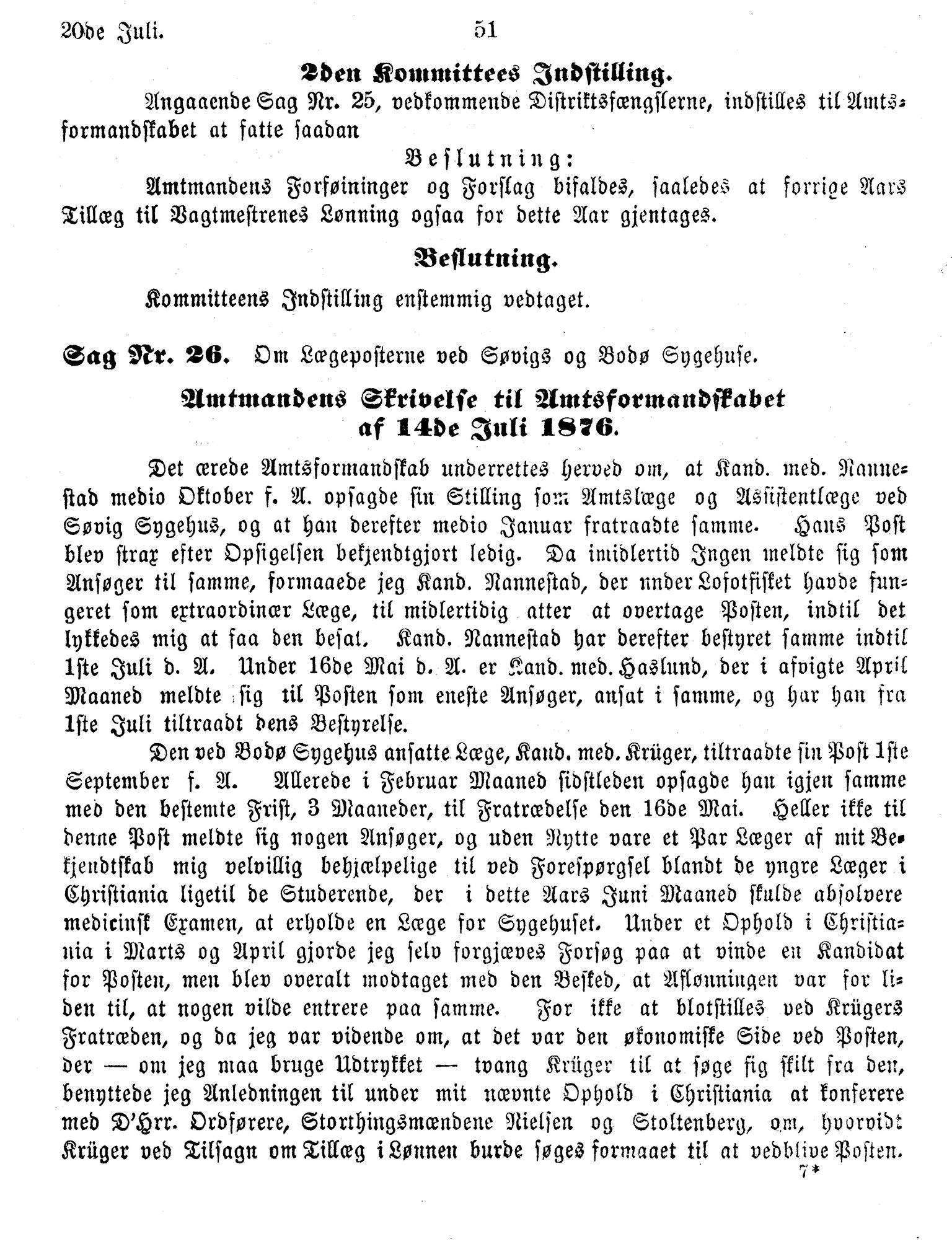 Nordland Fylkeskommune. Fylkestinget, AIN/NFK-17/176/A/Ac/L0010: Fylkestingsforhandlinger 1874-1880, 1874-1880