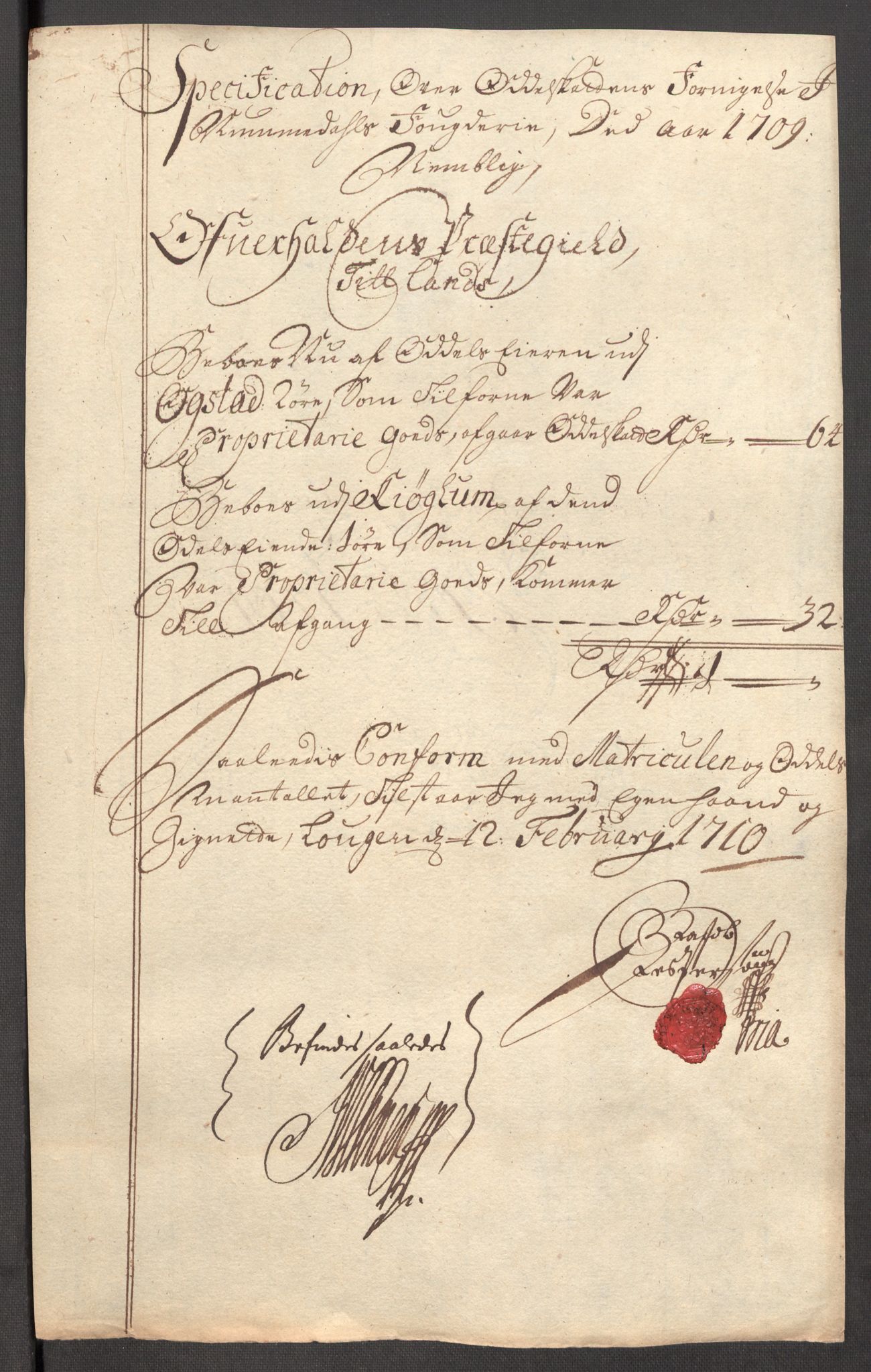 Rentekammeret inntil 1814, Reviderte regnskaper, Fogderegnskap, AV/RA-EA-4092/R64/L4431: Fogderegnskap Namdal, 1709-1710, s. 186