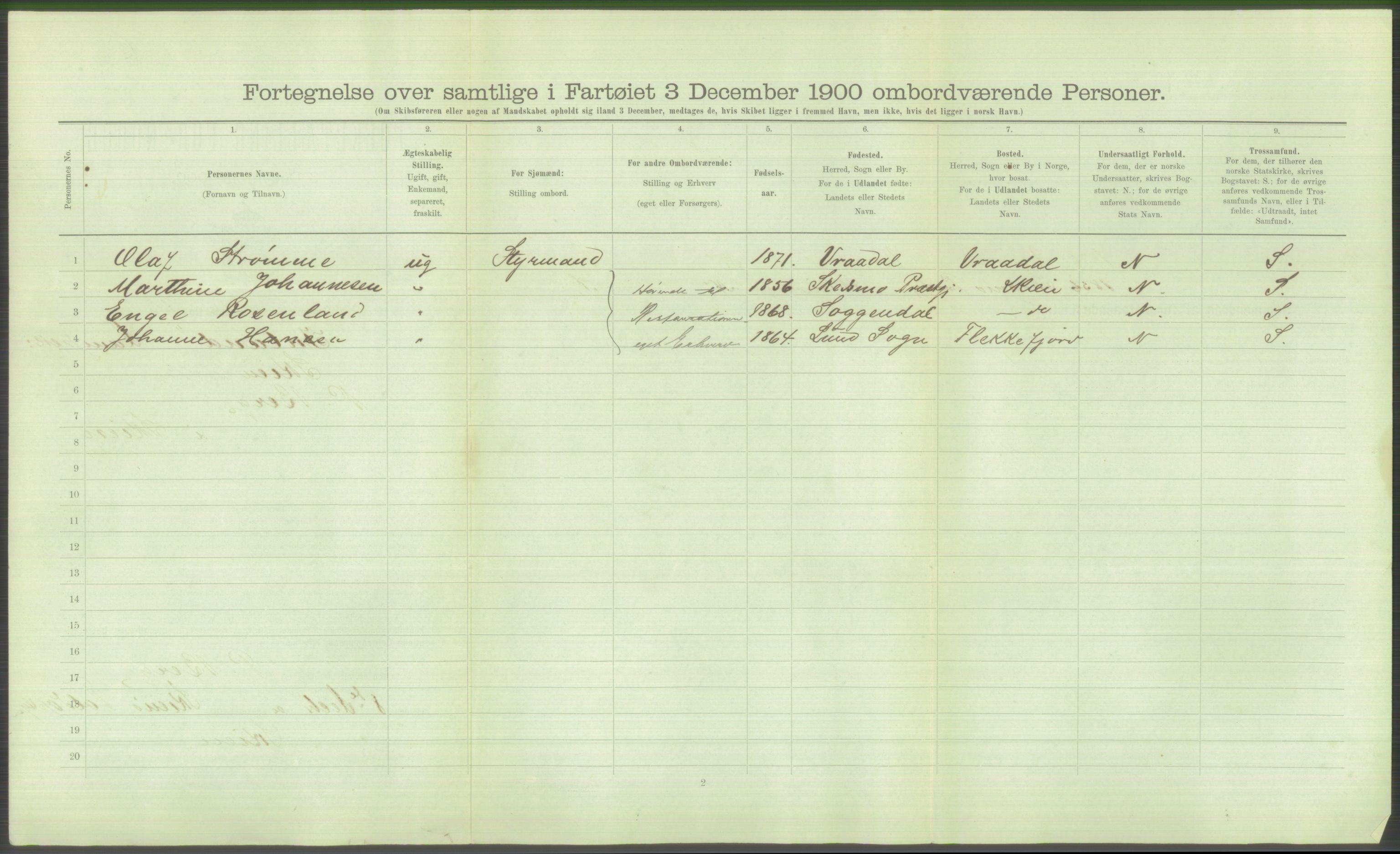 RA, Folketelling 1900 - skipslister med personlister for skip i norske havner, utenlandske havner og til havs, 1900, s. 642