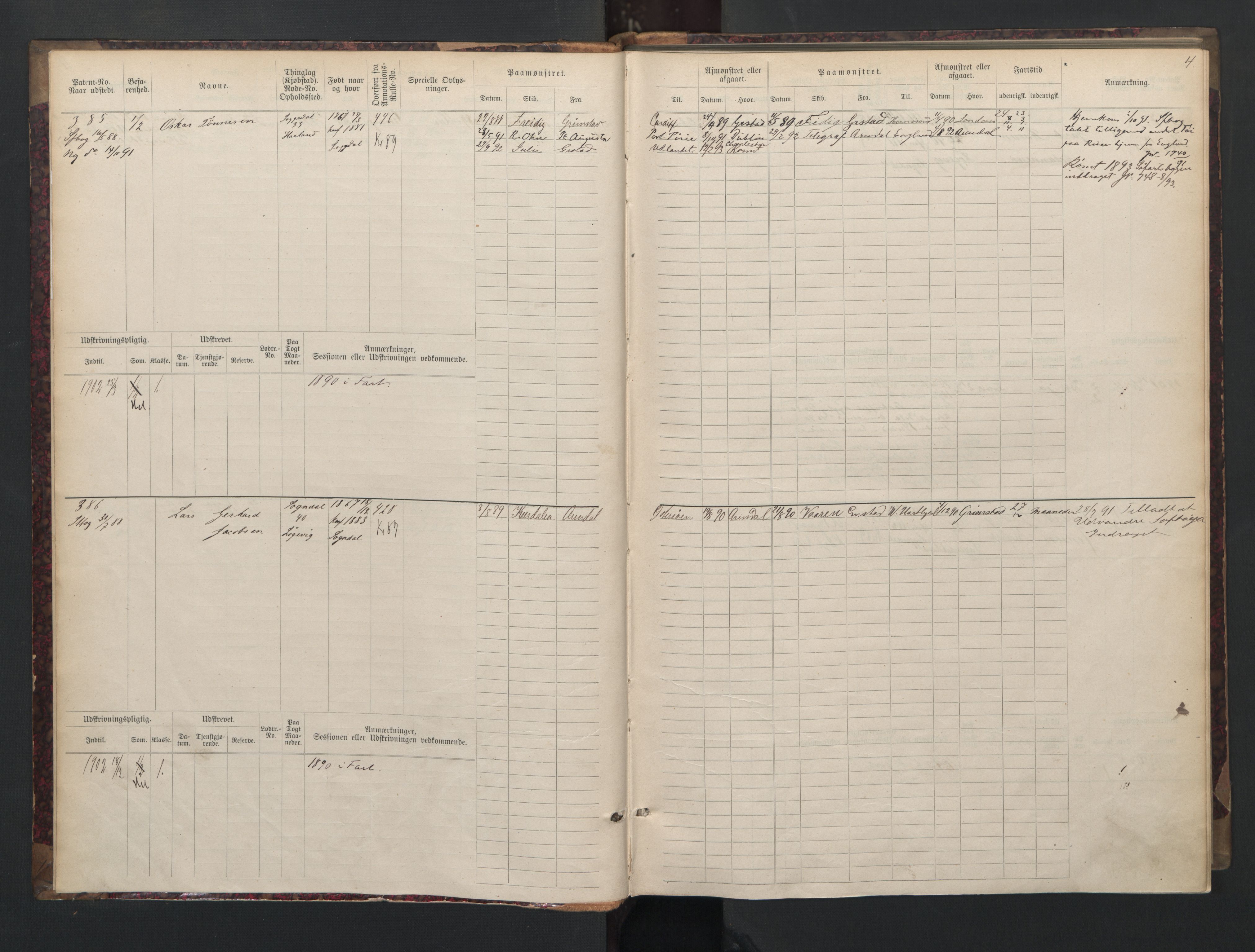 Sogndal mønstringskrets, SAK/2031-0020/F/Fb/L0002: Hovedrulle nr. 383-511, P-3, 1889-1948, s. 5