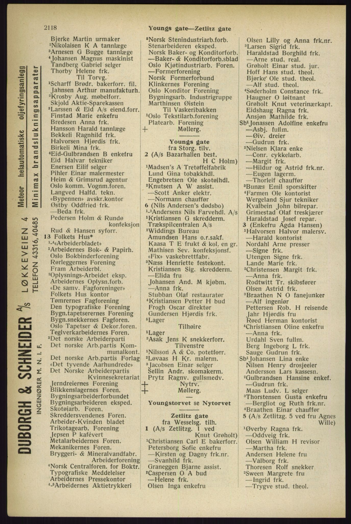 Kristiania/Oslo adressebok, PUBL/-, 1933, s. 2118