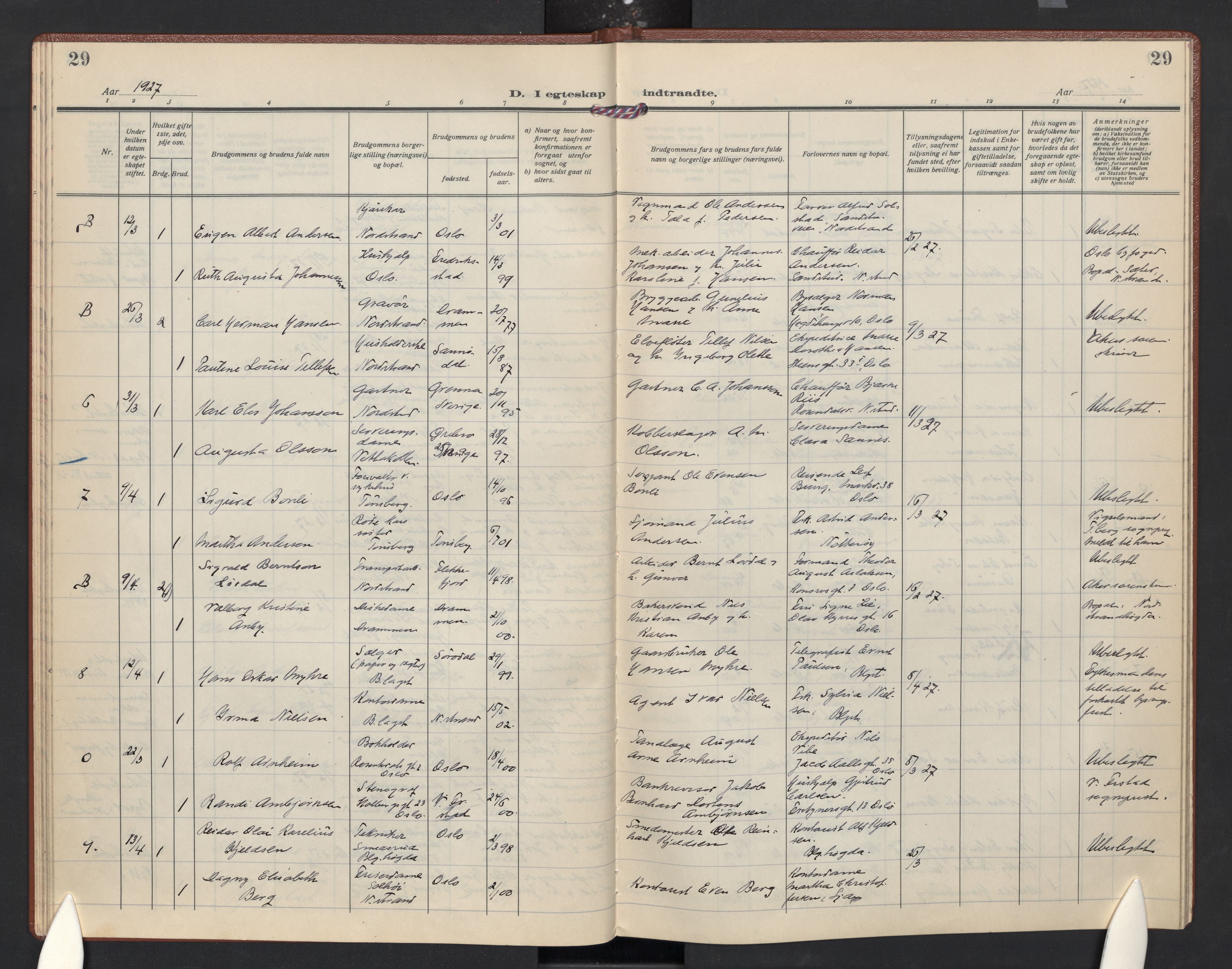 Nordstrand prestekontor Kirkebøker, AV/SAO-A-10362a/F/Fa/L0004: Ministerialbok nr. 4, 1924-1930, s. 29