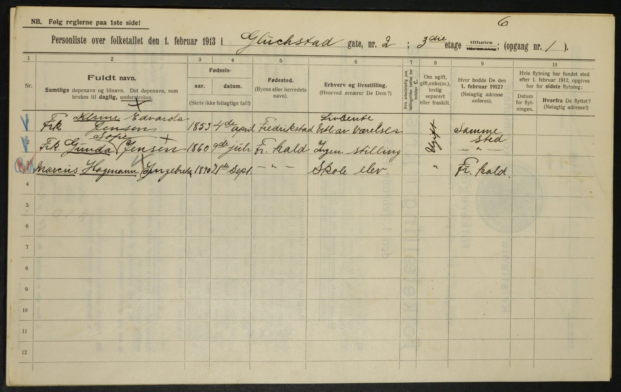 OBA, Kommunal folketelling 1.2.1913 for Kristiania, 1913, s. 29468