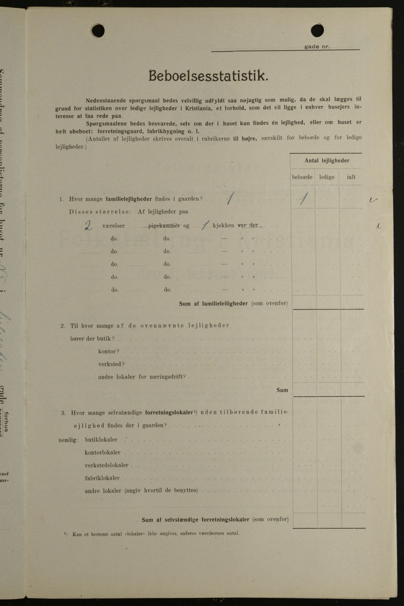 OBA, Kommunal folketelling 1.2.1908 for Kristiania kjøpstad, 1908, s. 95667