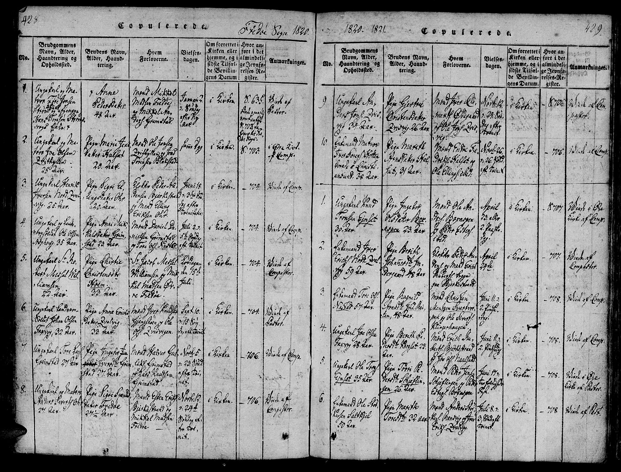 Ministerialprotokoller, klokkerbøker og fødselsregistre - Møre og Romsdal, AV/SAT-A-1454/586/L0982: Ministerialbok nr. 586A08, 1819-1829, s. 428-429