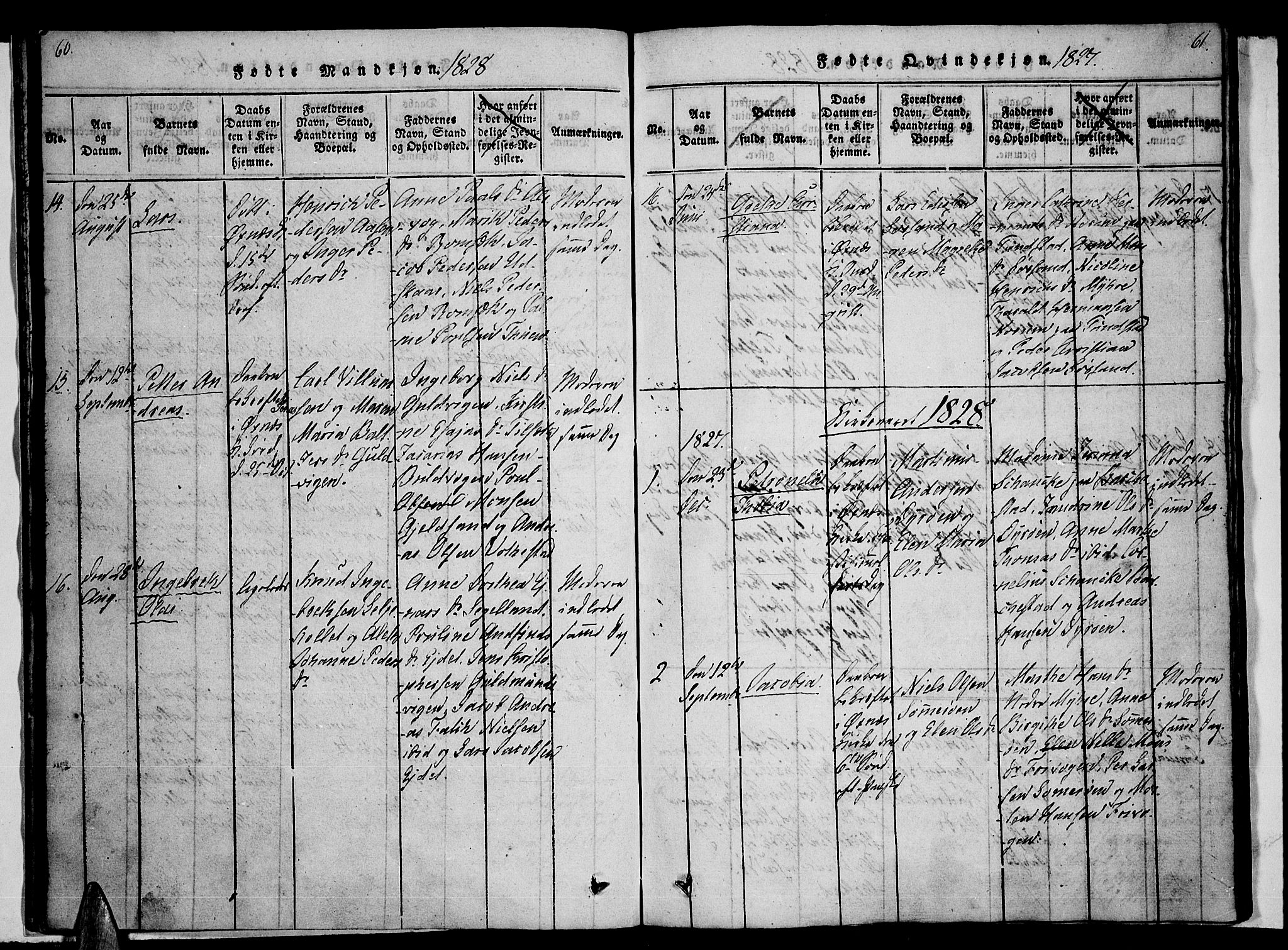 Ministerialprotokoller, klokkerbøker og fødselsregistre - Nordland, AV/SAT-A-1459/893/L1331: Ministerialbok nr. 893A04, 1820-1840, s. 60-61