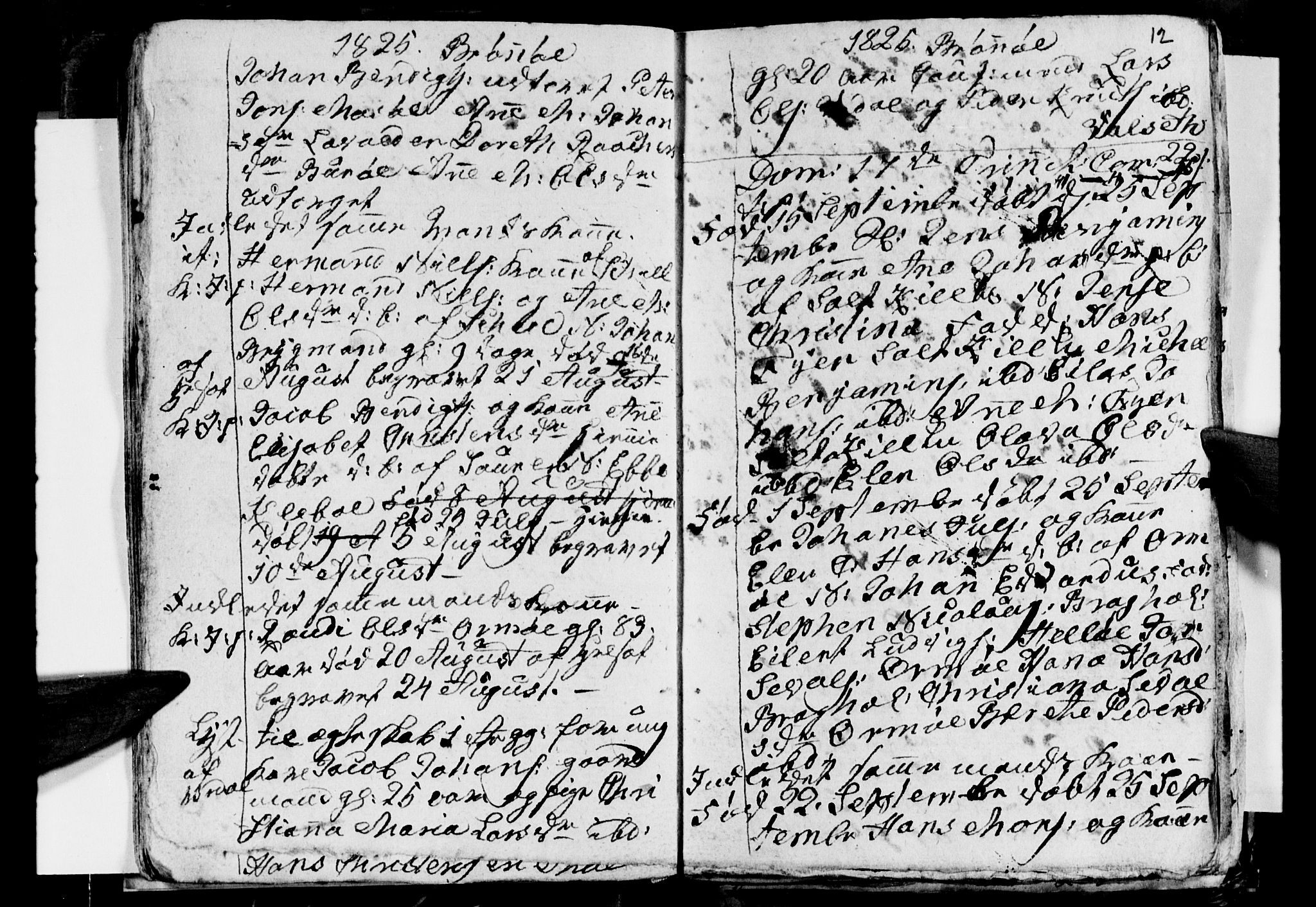Ministerialprotokoller, klokkerbøker og fødselsregistre - Nordland, AV/SAT-A-1459/813/L0210: Klokkerbok nr. 813C02, 1825-1836, s. 12