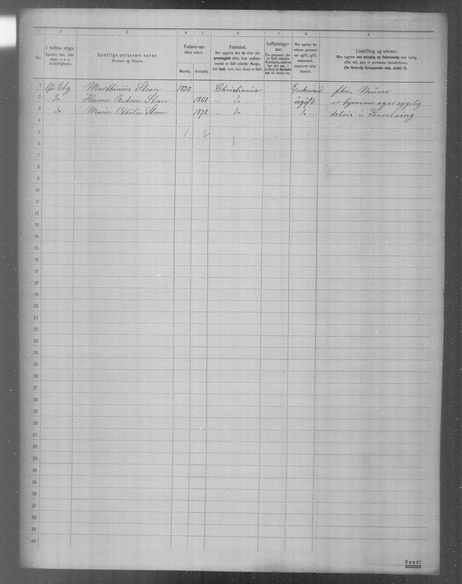 OBA, Kommunal folketelling 31.12.1904 for Kristiania kjøpstad, 1904, s. 9241