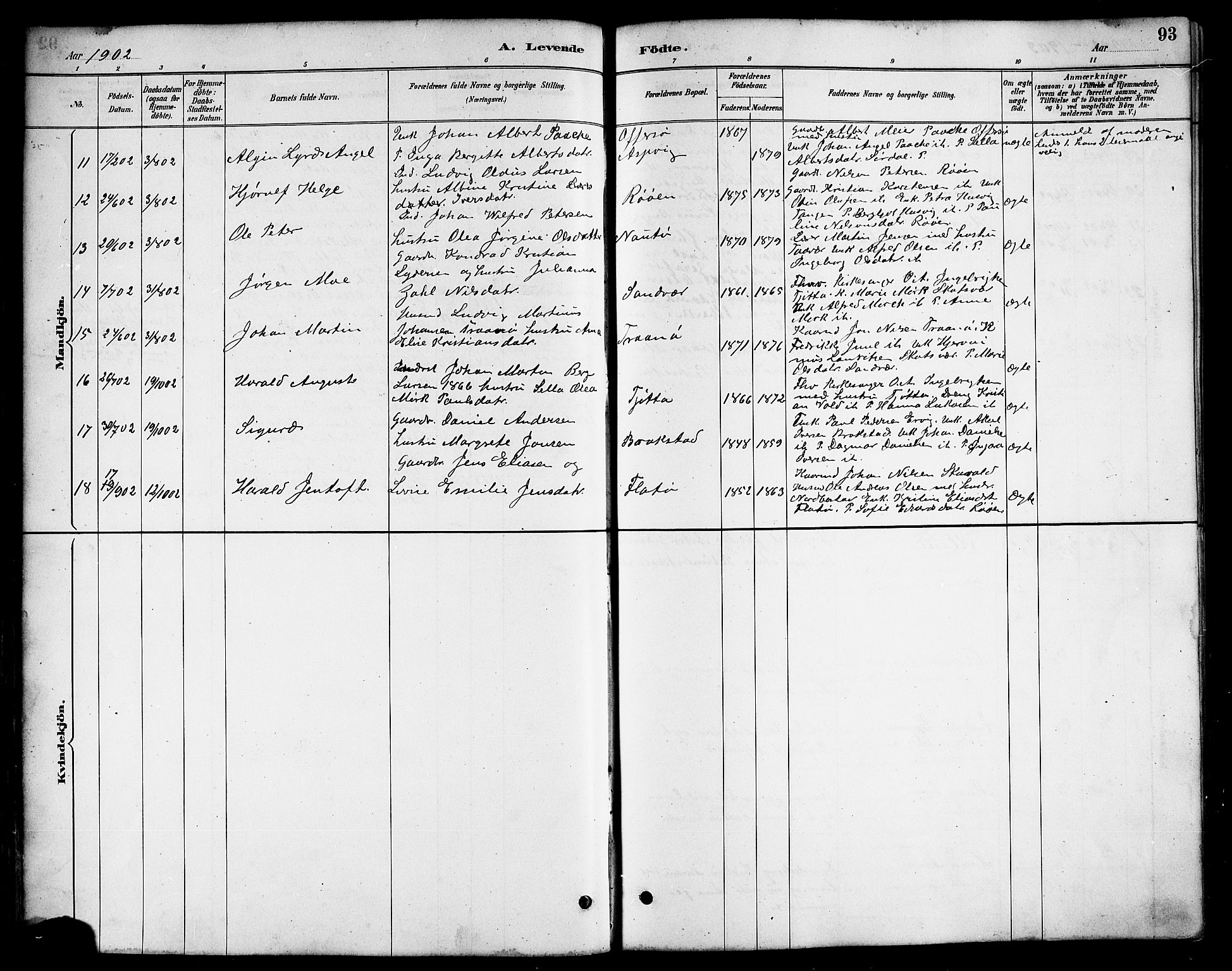 Ministerialprotokoller, klokkerbøker og fødselsregistre - Nordland, AV/SAT-A-1459/817/L0268: Klokkerbok nr. 817C03, 1884-1920, s. 93