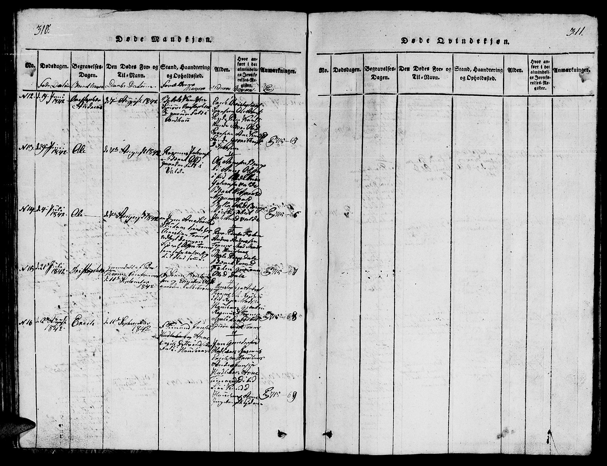 Ministerialprotokoller, klokkerbøker og fødselsregistre - Møre og Romsdal, AV/SAT-A-1454/565/L0752: Klokkerbok nr. 565C01, 1817-1844, s. 310-311