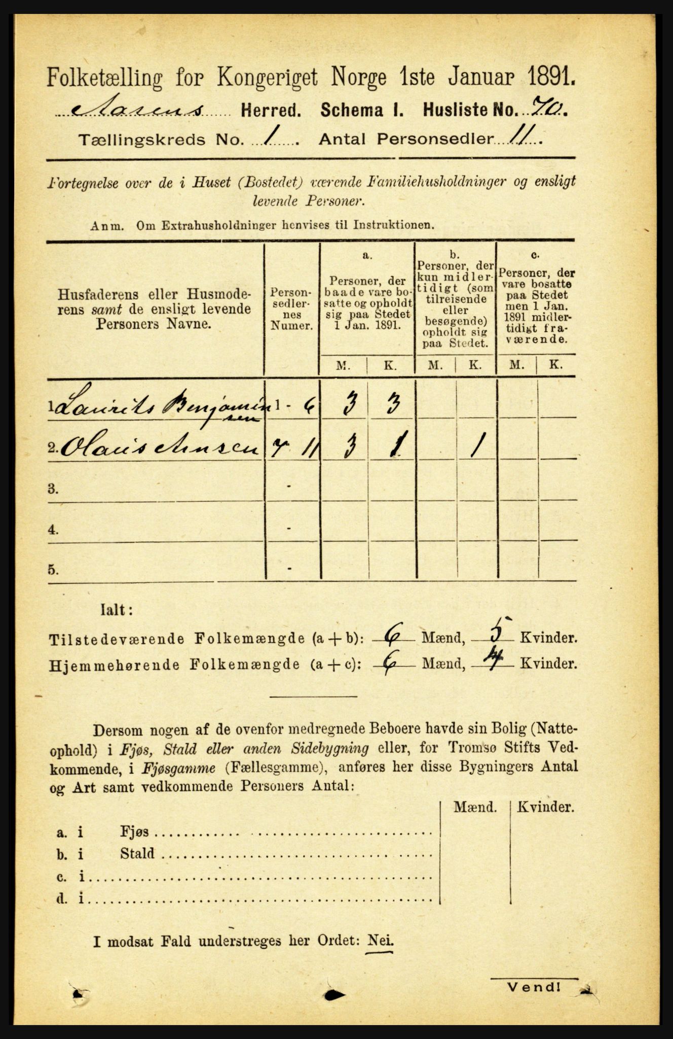 RA, Folketelling 1891 for 1716 Åsen herred, 1891, s. 86