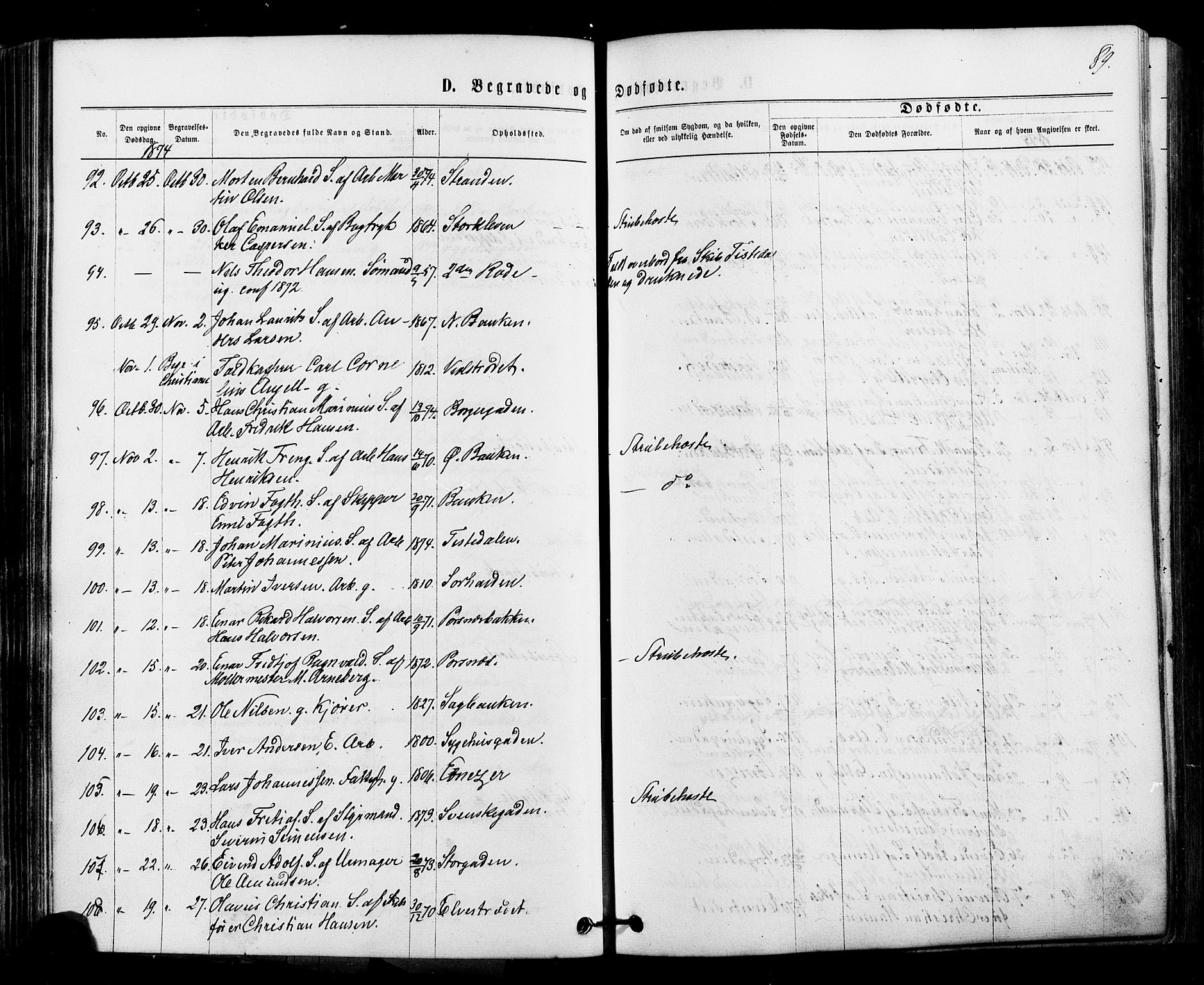 Halden prestekontor Kirkebøker, SAO/A-10909/F/Fa/L0010: Ministerialbok nr. I 10, 1866-1877, s. 89
