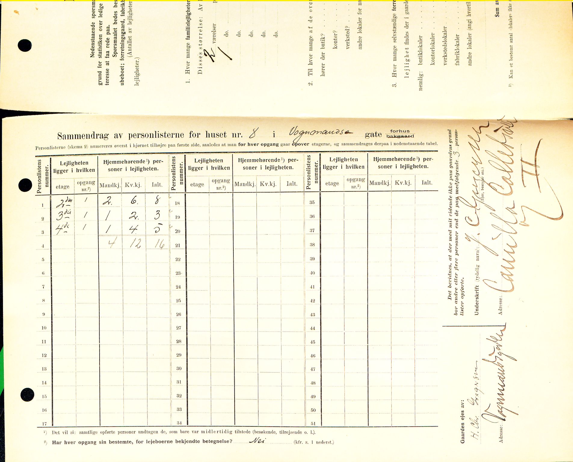 OBA, Kommunal folketelling 1.2.1909 for Kristiania kjøpstad, 1909, s. 112613