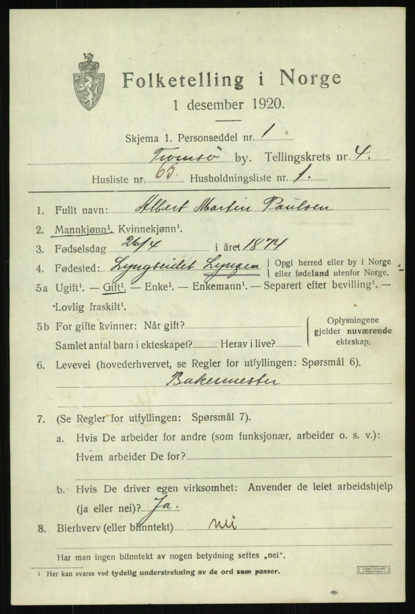 SATØ, Folketelling 1920 for 1902 Tromsø kjøpstad, 1920, s. 13102