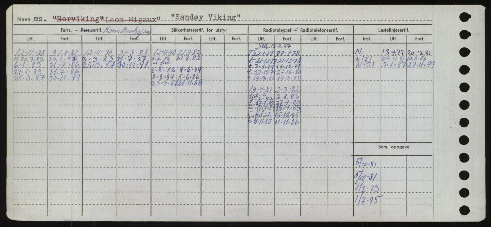 Sjøfartsdirektoratet med forløpere, Skipsmålingen, AV/RA-S-1627/H/Hd/L0032: Fartøy, San-Seve, s. 122