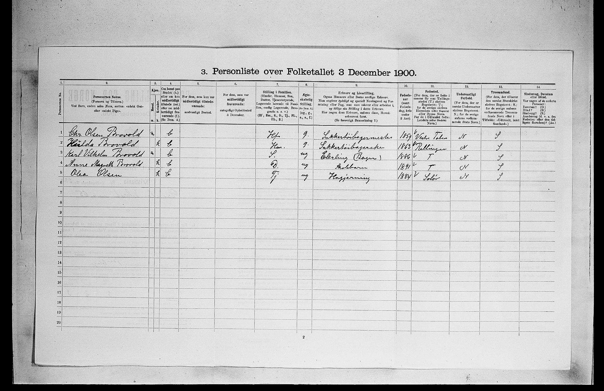 SAO, Folketelling 1900 for 0301 Kristiania kjøpstad, 1900, s. 30502