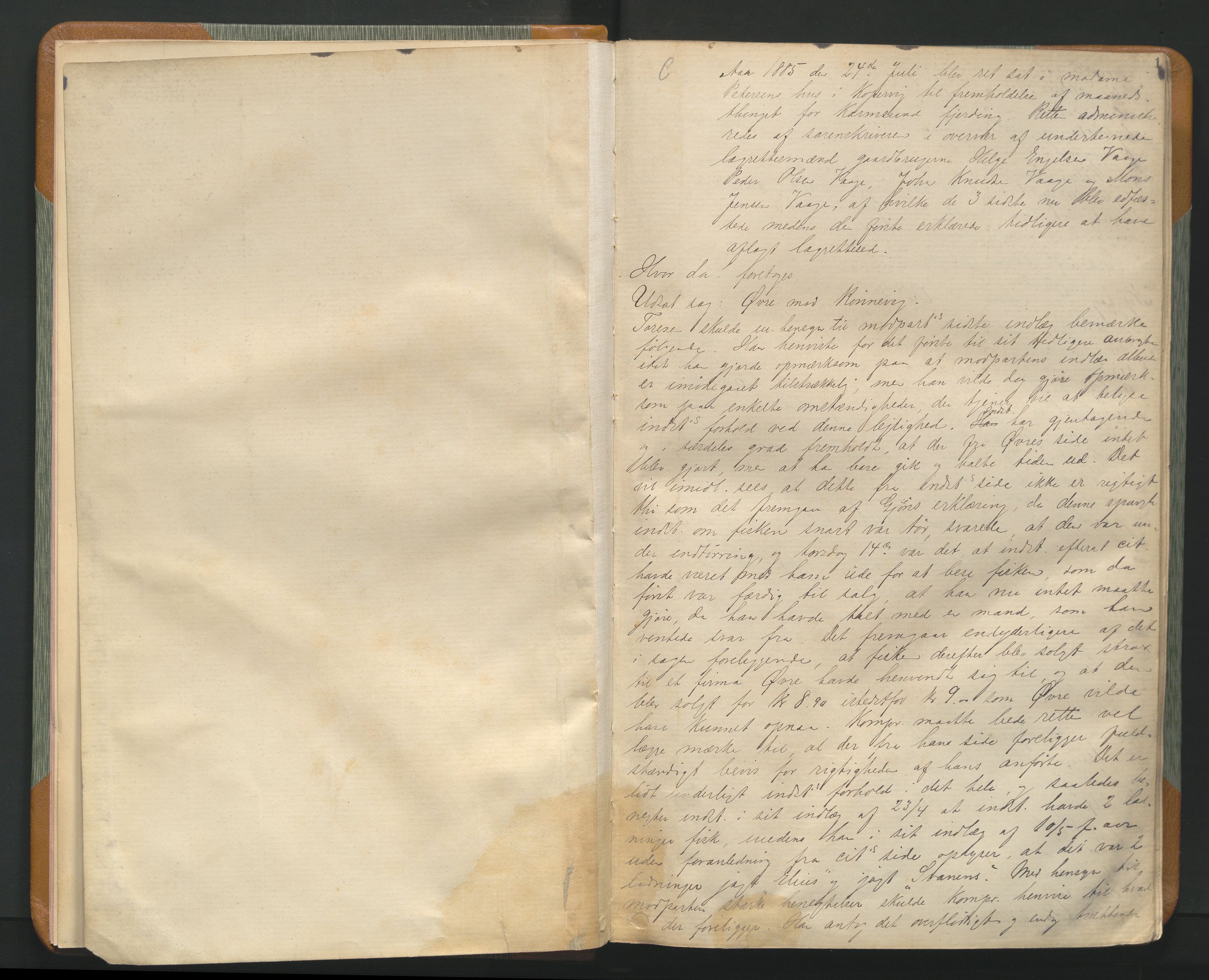 Karmsund sorenskriveri, AV/SAST-A-100311/01/I/IA/IAB/L0009: TINGBOK, 1885-1894, s. 1