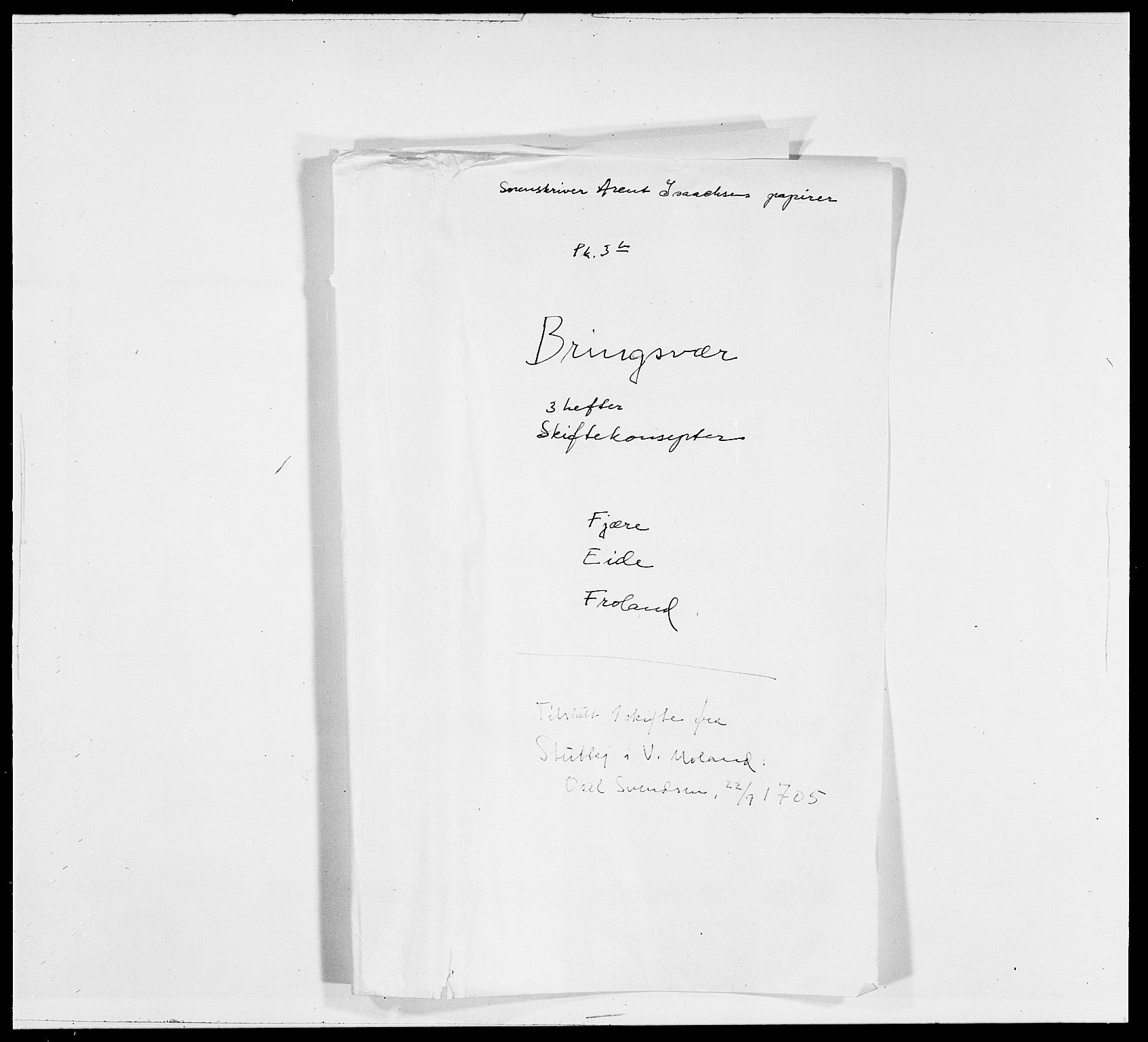 Nedenes sorenskriveri før 1824, AV/SAK-1221-0007/H/He/L0004: Skiftekonsepter nr 3b, 1702-1706