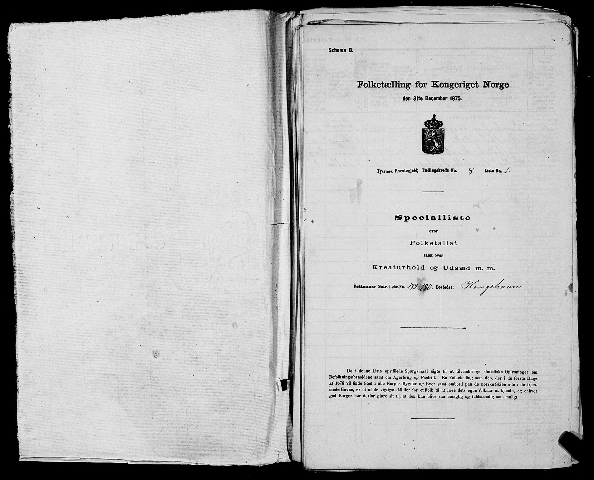 SAST, Folketelling 1875 for 1146P Tysvær prestegjeld, 1875, s. 961