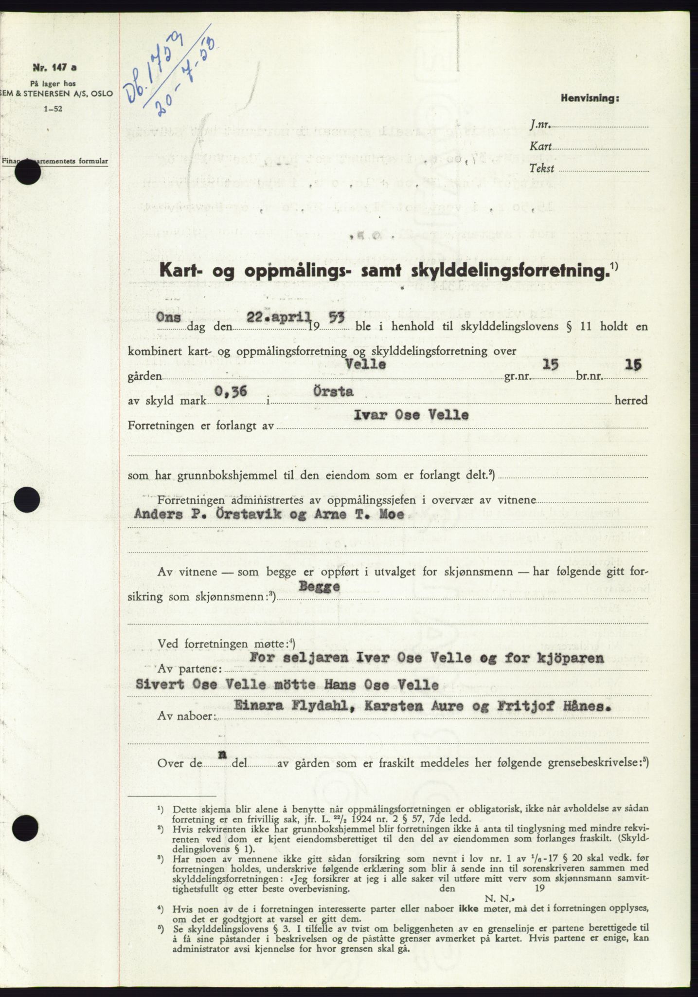 Søre Sunnmøre sorenskriveri, AV/SAT-A-4122/1/2/2C/L0095: Pantebok nr. 21A, 1953-1953, Dagboknr: 1759/1953