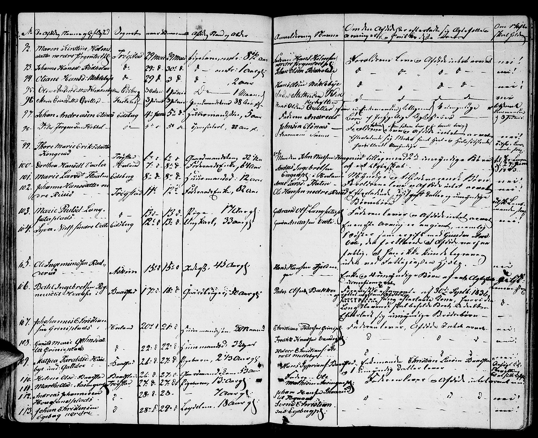 Heggen og Frøland sorenskriveri I, AV/SAO-A-11556/H/Ha/Haa/L0001: Dødsanmeldelsesprotokoll, 1838-1862