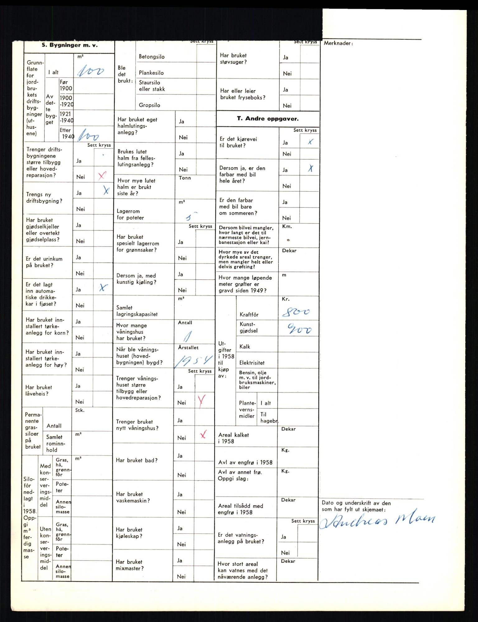 Statistisk sentralbyrå, Næringsøkonomiske emner, Jordbruk, skogbruk, jakt, fiske og fangst, AV/RA-S-2234/G/Gd/L0656: Troms: 1924 Målselv (kl. 0-3) og 1925 Sørreisa, 1959, s. 1956