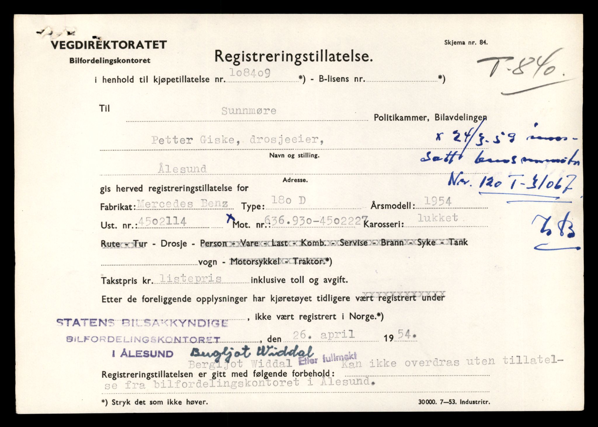 Møre og Romsdal vegkontor - Ålesund trafikkstasjon, AV/SAT-A-4099/F/Fe/L0042: Registreringskort for kjøretøy T 13906 - T 14079, 1927-1998, s. 1385