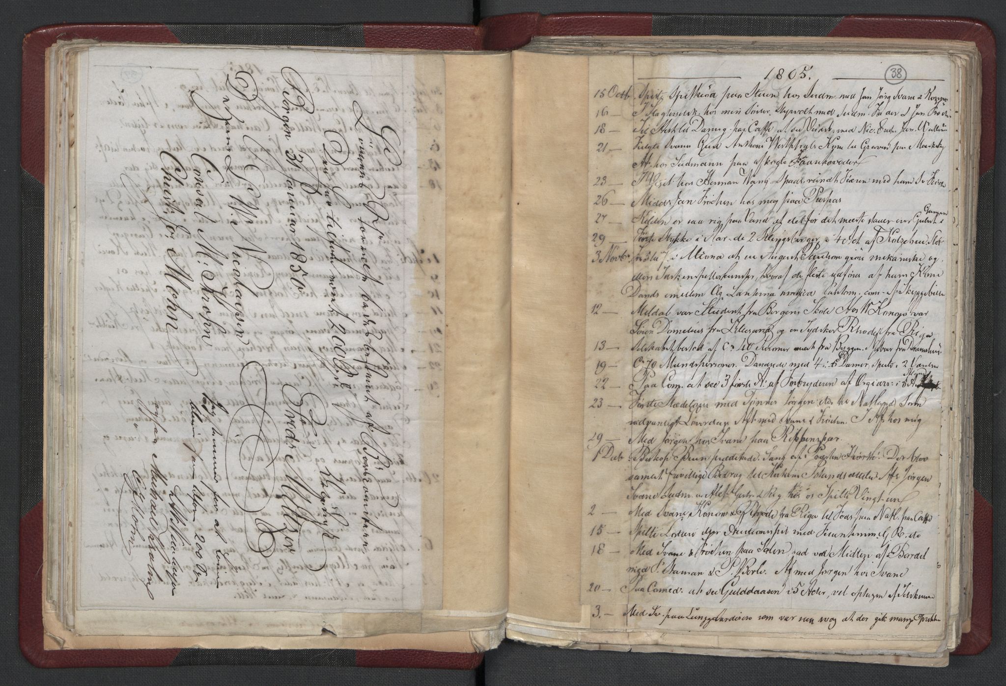 Meltzer, Fredrik, AV/RA-PA-0028/F/L0001: Dagbok for årene 1796-1808, 1811, 1817, 1796-1817, s. 37b-38a