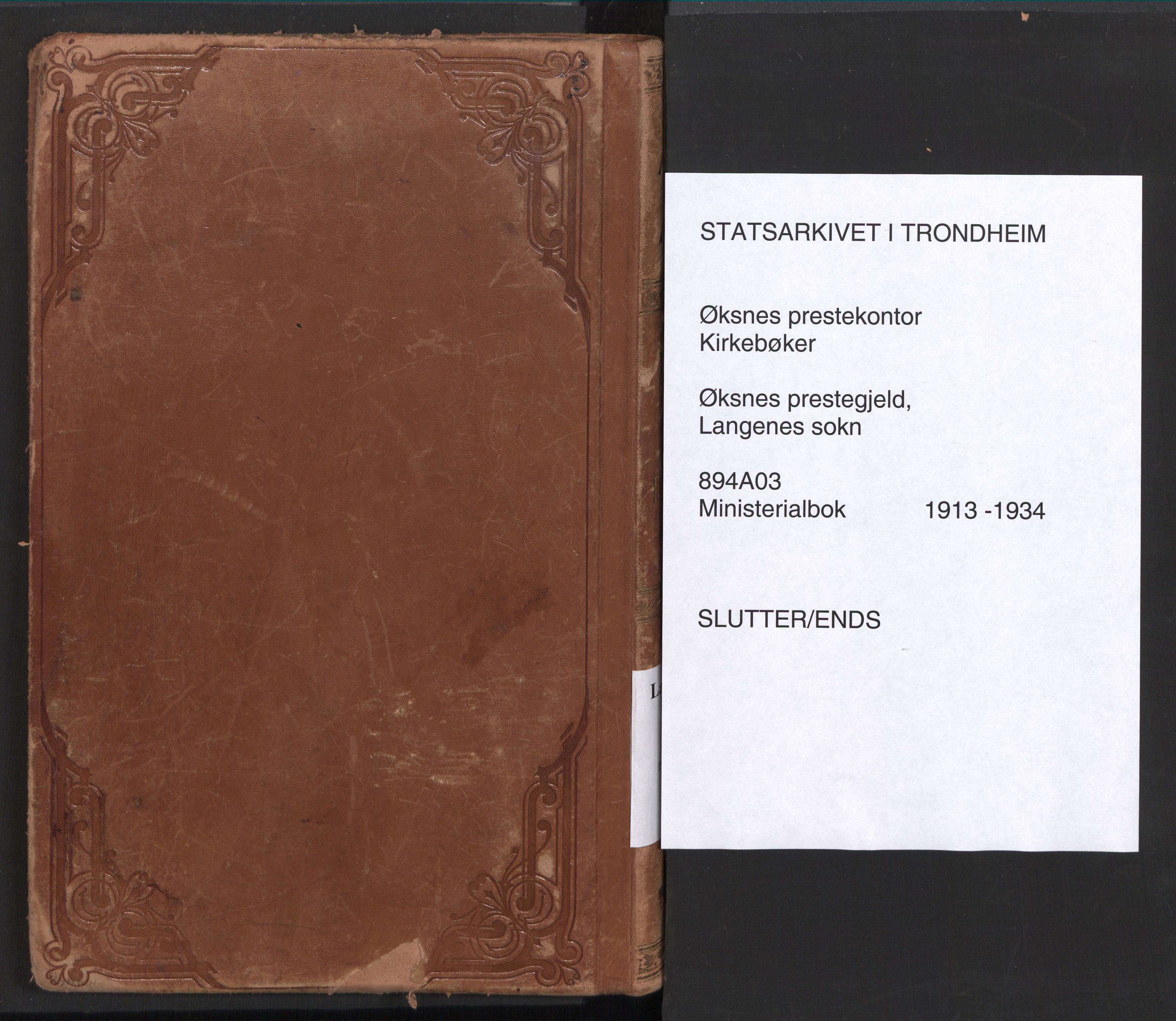 Ministerialprotokoller, klokkerbøker og fødselsregistre - Nordland, SAT/A-1459/894/L1357: Ministerialbok nr. 894A03, 1913-1934