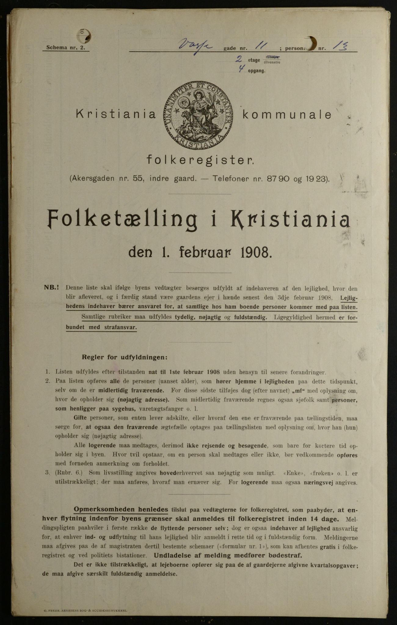 OBA, Kommunal folketelling 1.2.1908 for Kristiania kjøpstad, 1908, s. 112578