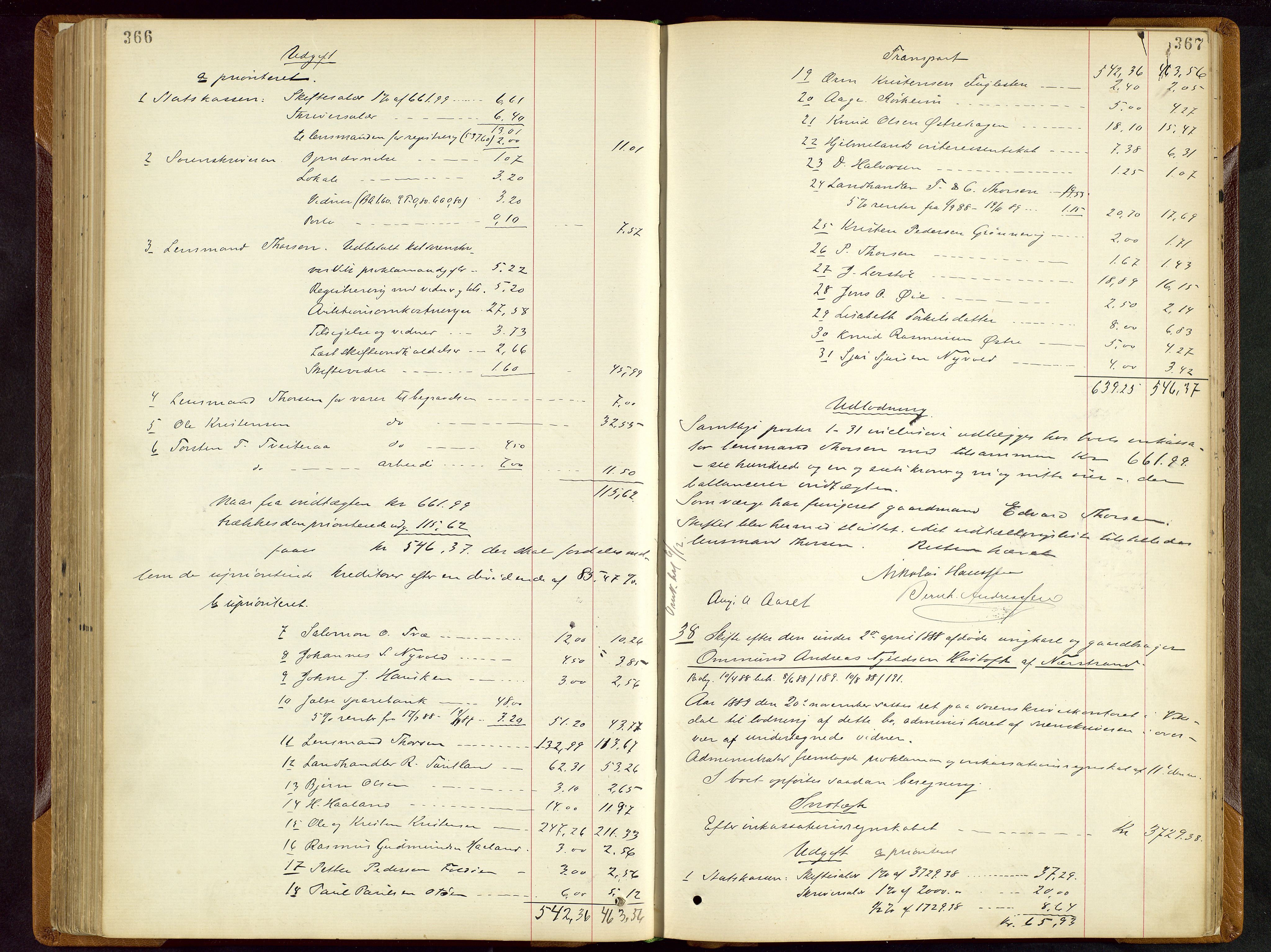Ryfylke tingrett, AV/SAST-A-100055/001/IV/IVD/L0028: Skifteprotokoll, register i protokollen, 1885-1893, s. 366-367