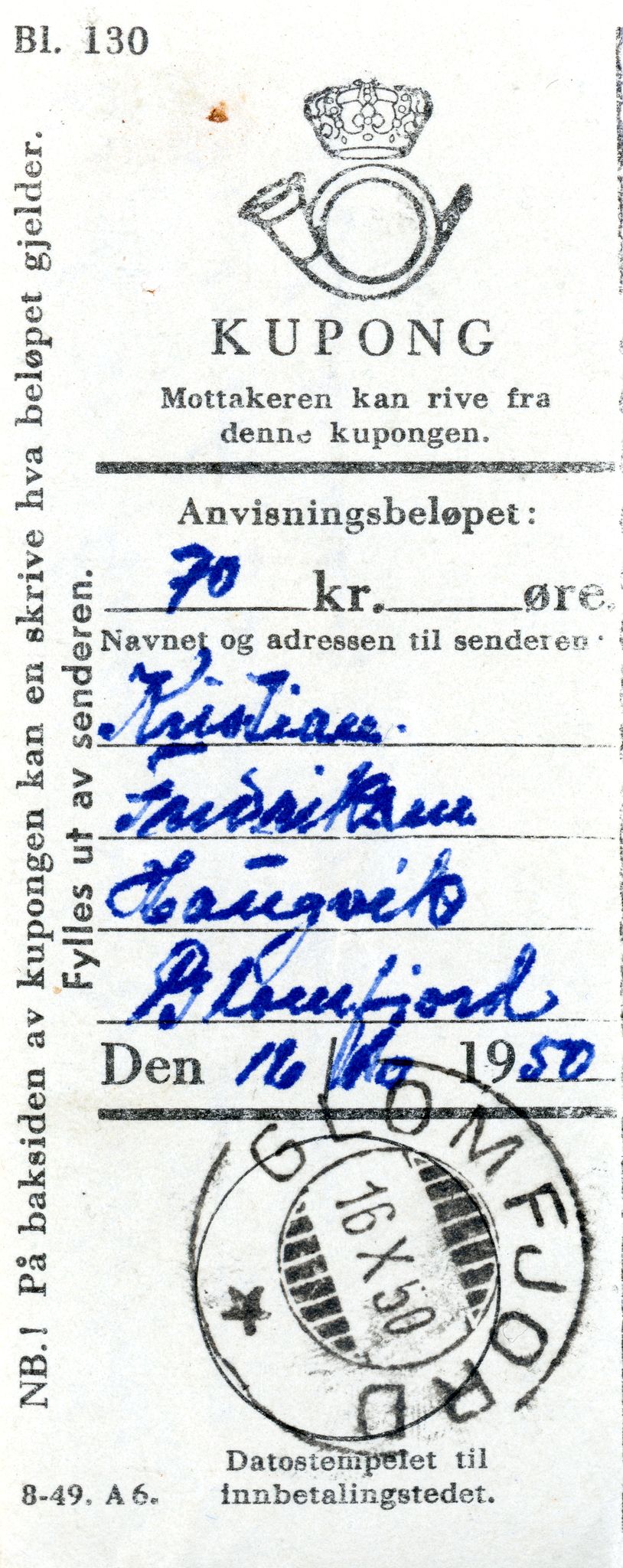 Vardø Fiskersamvirkelag, VAMU/A-0037/D/Da/L0004: Korrespondanse Ko-Ma, 1945-1950