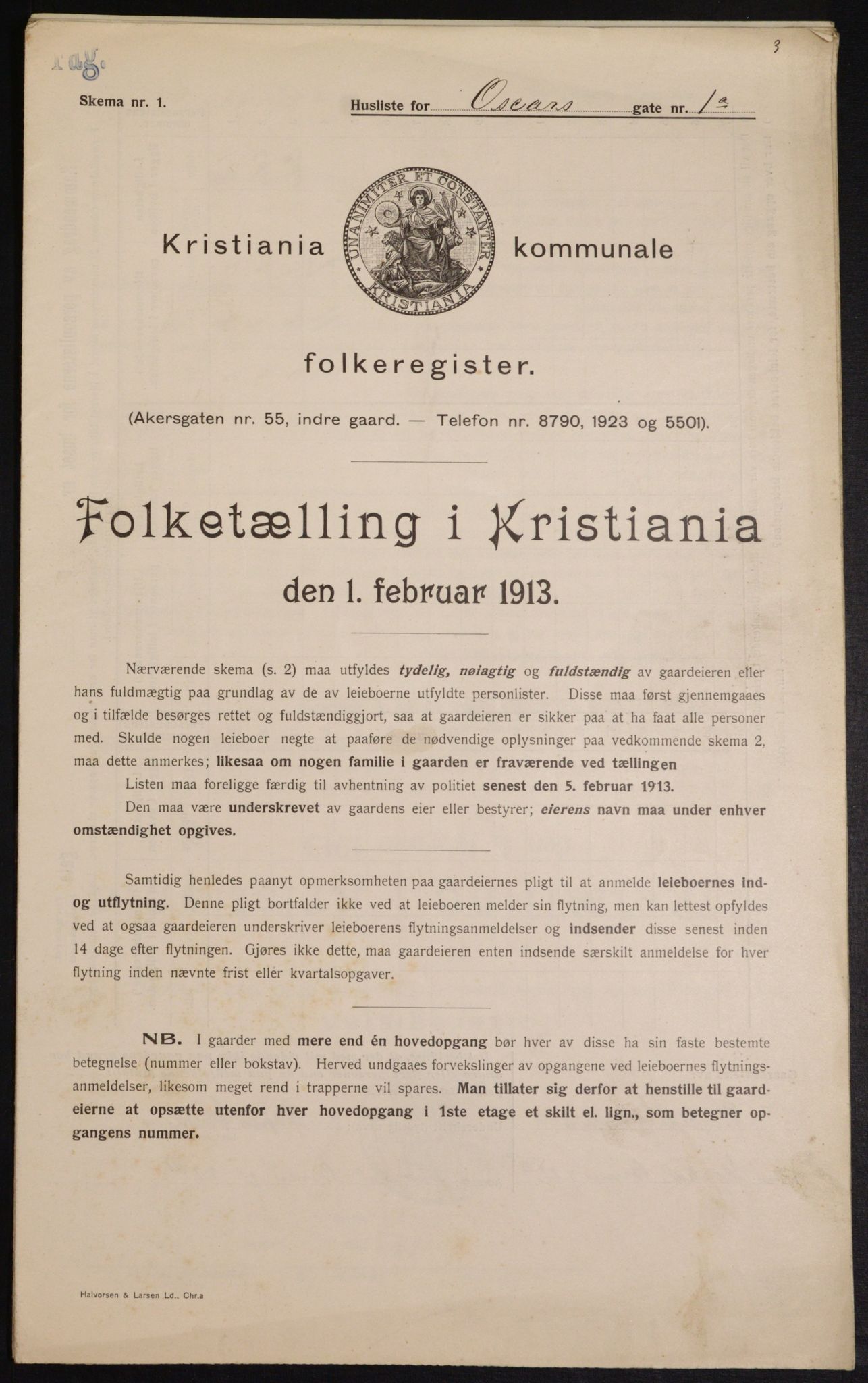 OBA, Kommunal folketelling 1.2.1913 for Kristiania, 1913, s. 76176