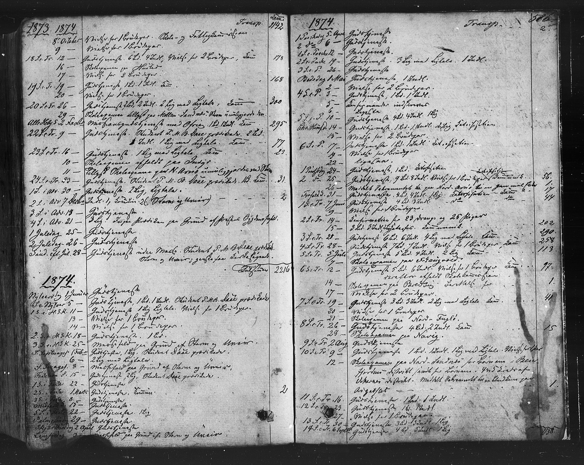 Ministerialprotokoller, klokkerbøker og fødselsregistre - Nordland, AV/SAT-A-1459/805/L0098: Ministerialbok nr. 805A05, 1862-1879, s. 586