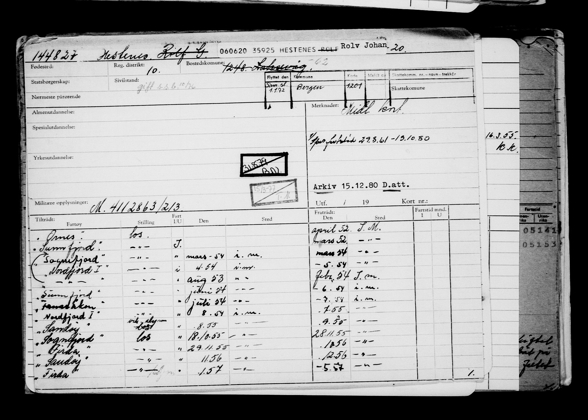 Direktoratet for sjømenn, AV/RA-S-3545/G/Gb/L0181: Hovedkort, 1920, s. 631