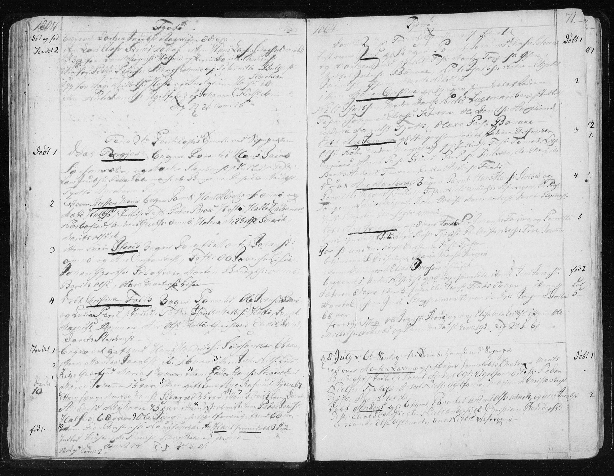 Ministerialprotokoller, klokkerbøker og fødselsregistre - Nordland, AV/SAT-A-1459/830/L0444: Ministerialbok nr. 830A08, 1801-1819, s. 71