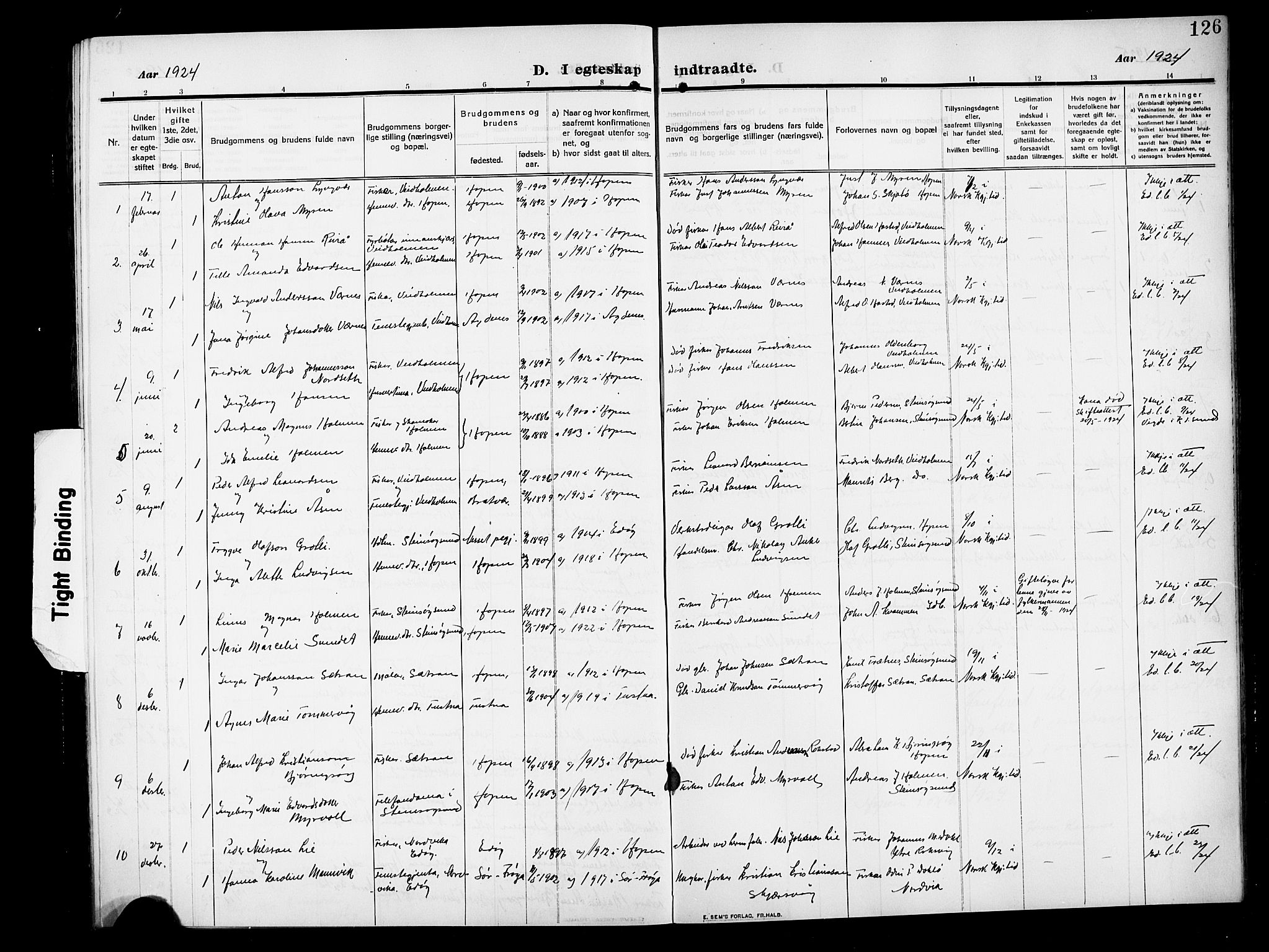 Ministerialprotokoller, klokkerbøker og fødselsregistre - Møre og Romsdal, AV/SAT-A-1454/583/L0956: Klokkerbok nr. 583C01, 1909-1925, s. 126