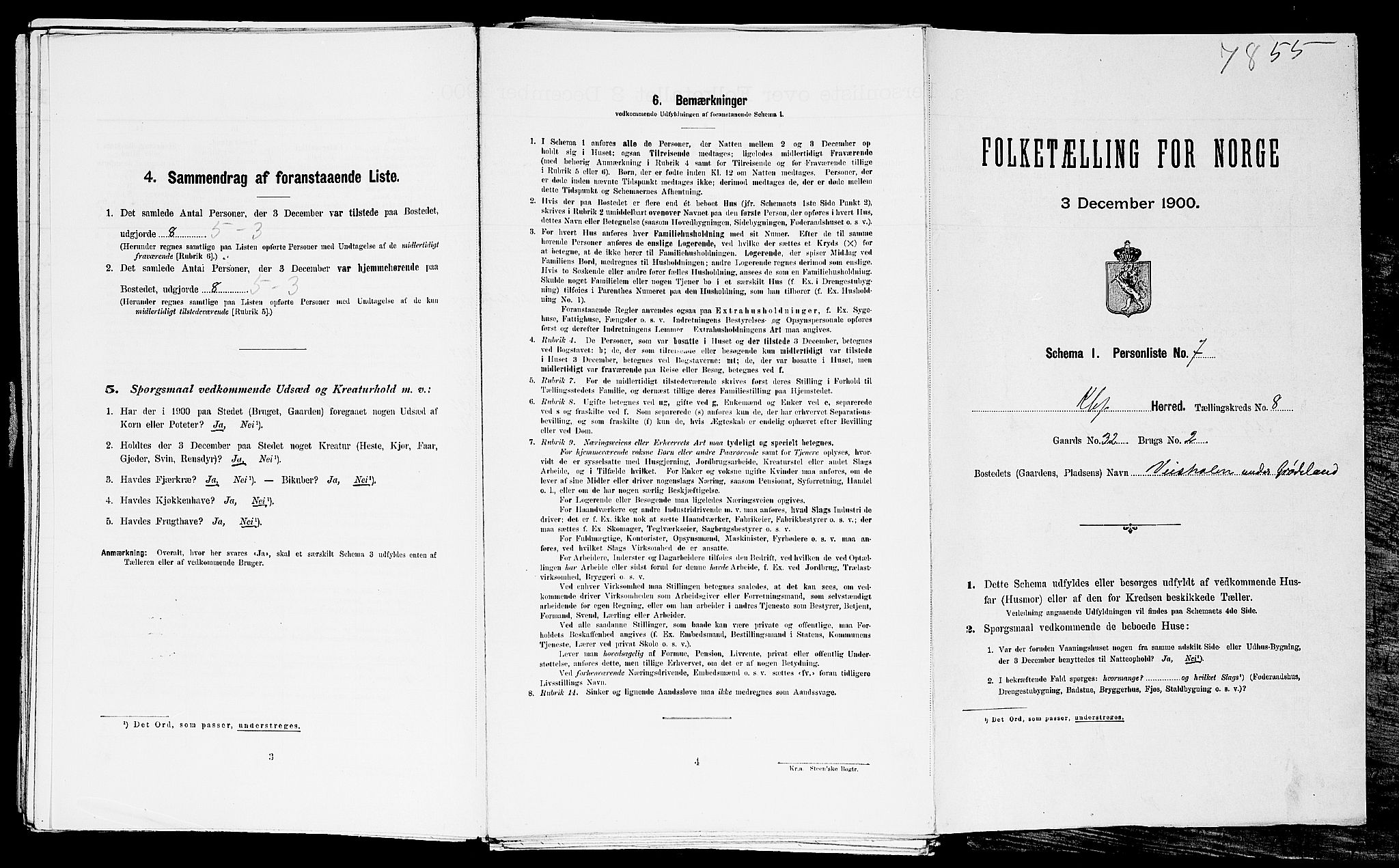 SAST, Folketelling 1900 for 1120 Klepp herred, 1900, s. 723
