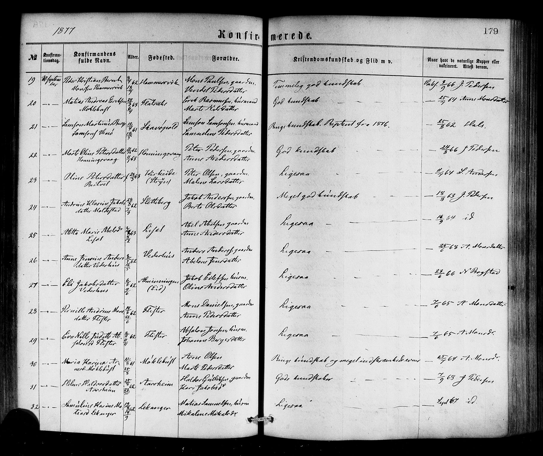 Selje sokneprestembete, AV/SAB-A-99938/H/Ha/Haa/Haaa: Ministerialbok nr. A 12, 1870-1880, s. 179