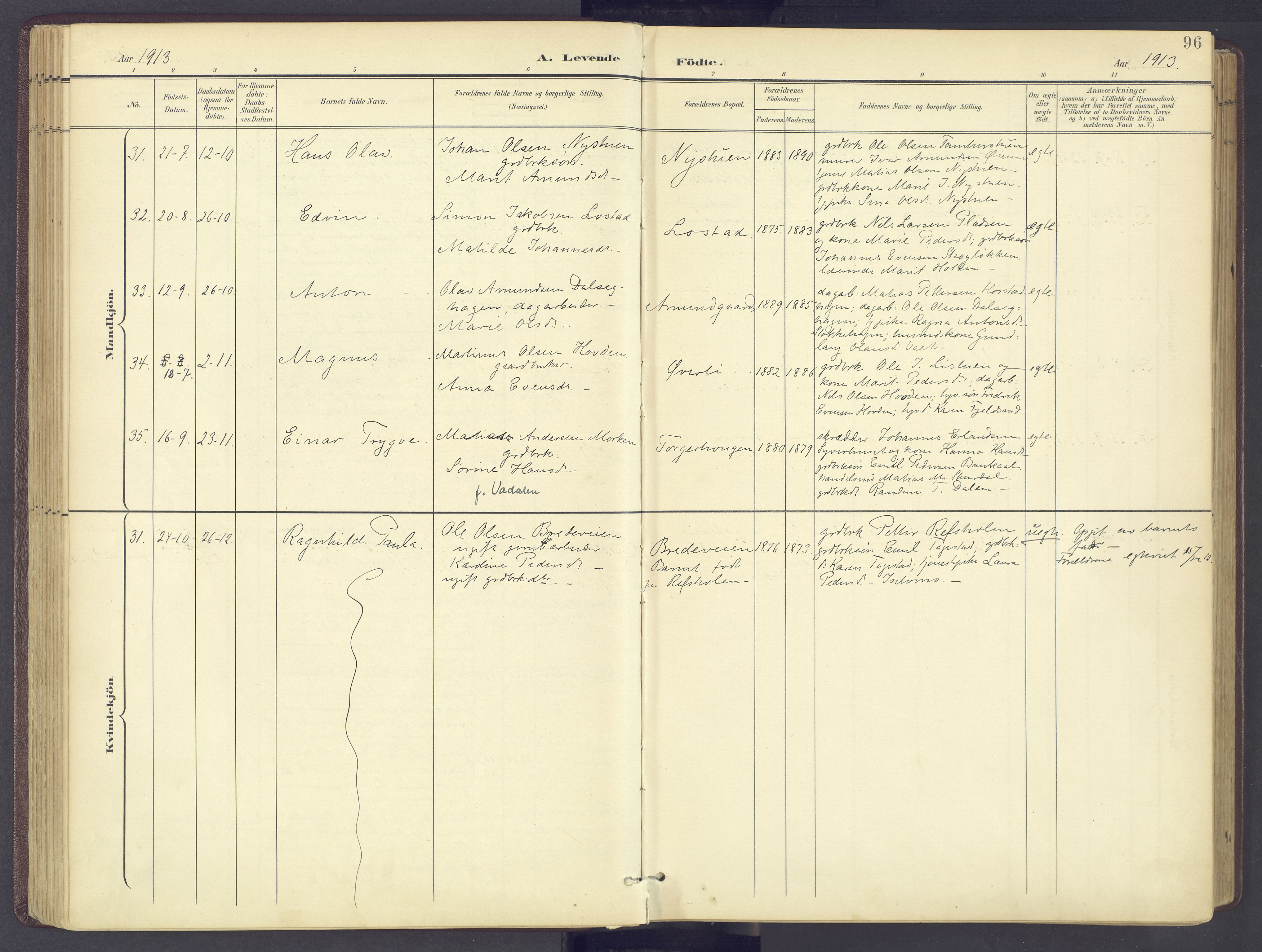 Sør-Fron prestekontor, SAH/PREST-010/H/Ha/Haa/L0004: Ministerialbok nr. 4, 1898-1919, s. 96