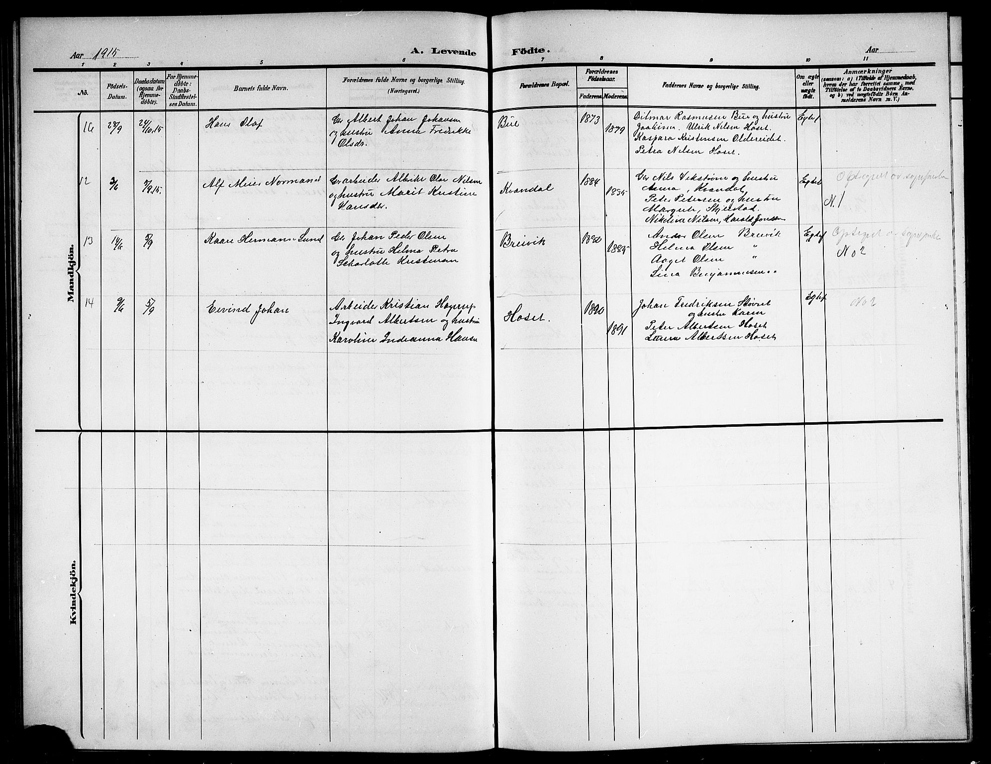 Ministerialprotokoller, klokkerbøker og fødselsregistre - Nordland, AV/SAT-A-1459/852/L0756: Klokkerbok nr. 852C07, 1902-1916