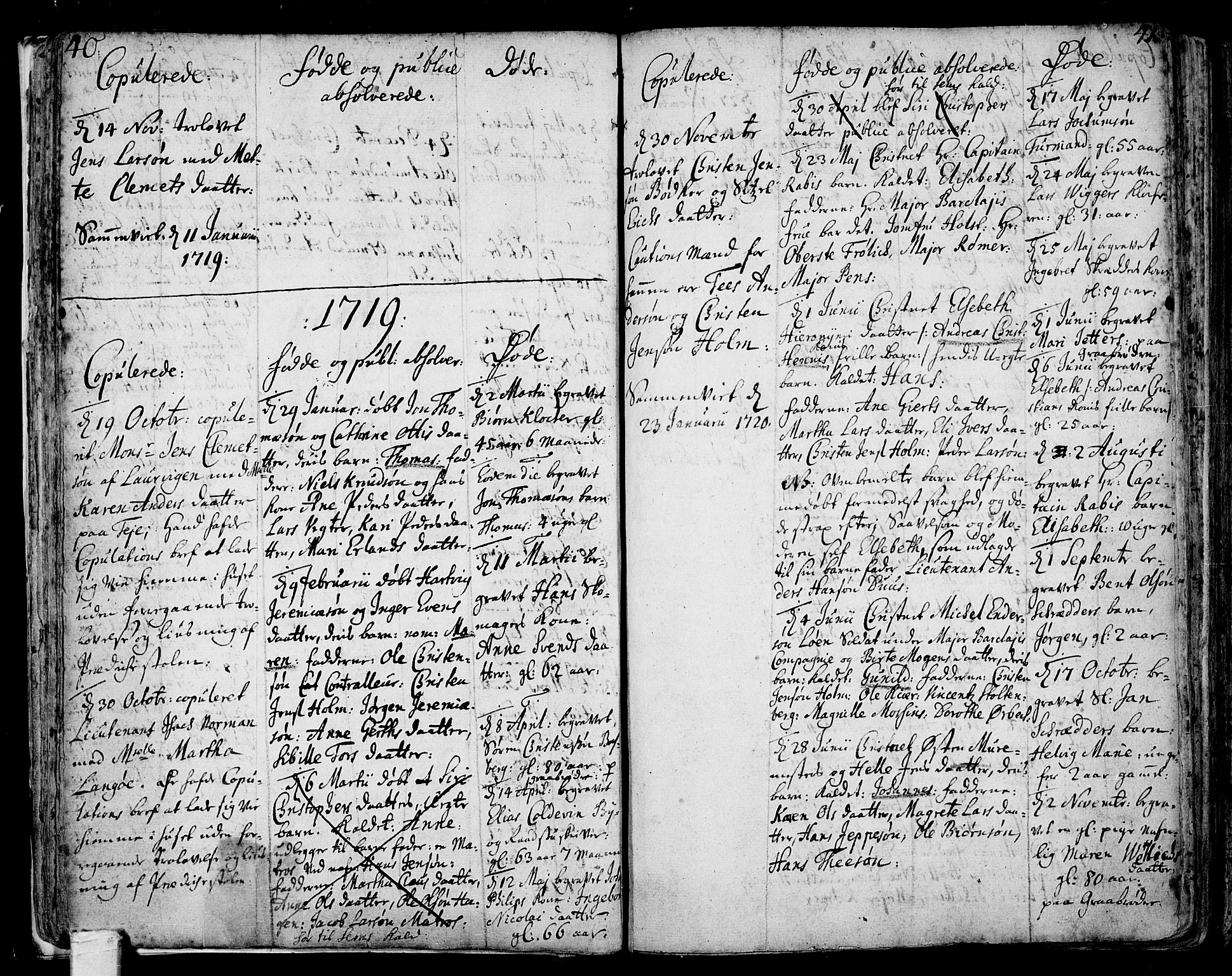 Tønsberg kirkebøker, AV/SAKO-A-330/F/Fb/L0001: Ministerialbok nr. II 1, 1690-1796, s. 40-41