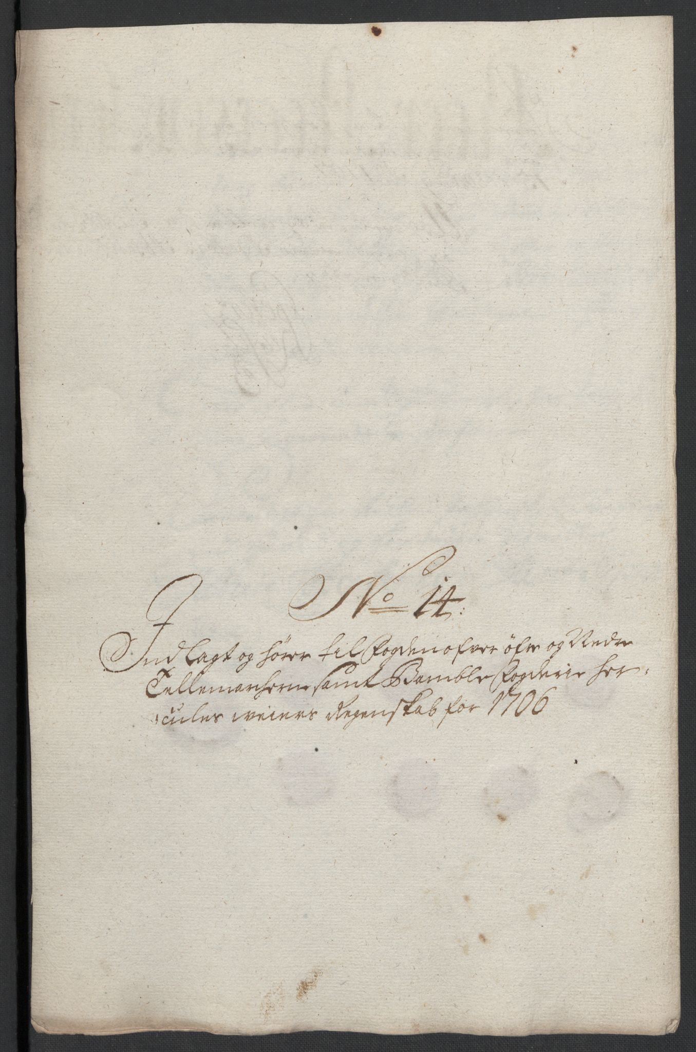 Rentekammeret inntil 1814, Reviderte regnskaper, Fogderegnskap, AV/RA-EA-4092/R36/L2116: Fogderegnskap Øvre og Nedre Telemark og Bamble, 1706-1707, s. 142